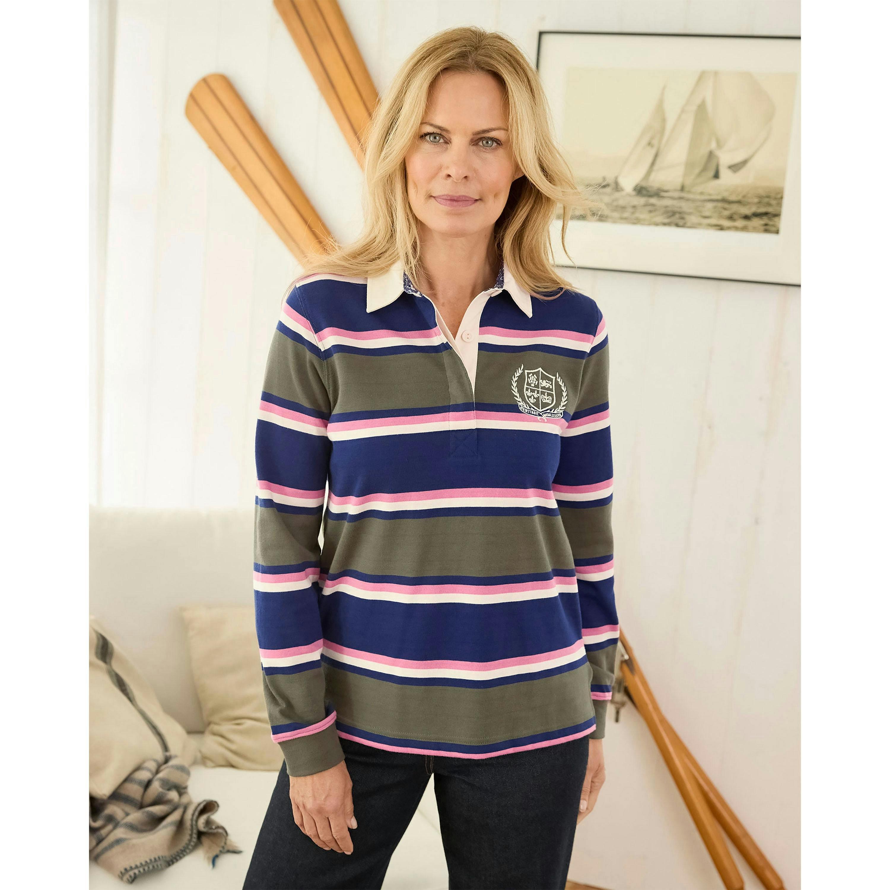 Cotton Traders Ladies Heritage Long Sleeve Rugby Shirt , view 2 of 4
