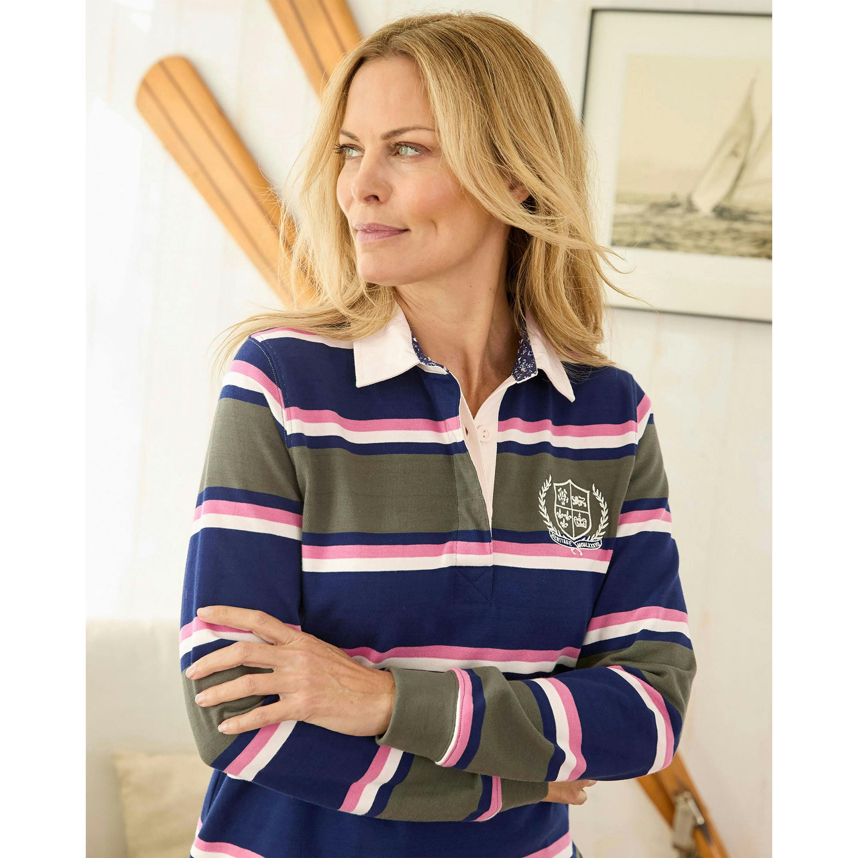 Cotton Traders Ladies Heritage Long Sleeve Rugby Shirt , view 4 of 4