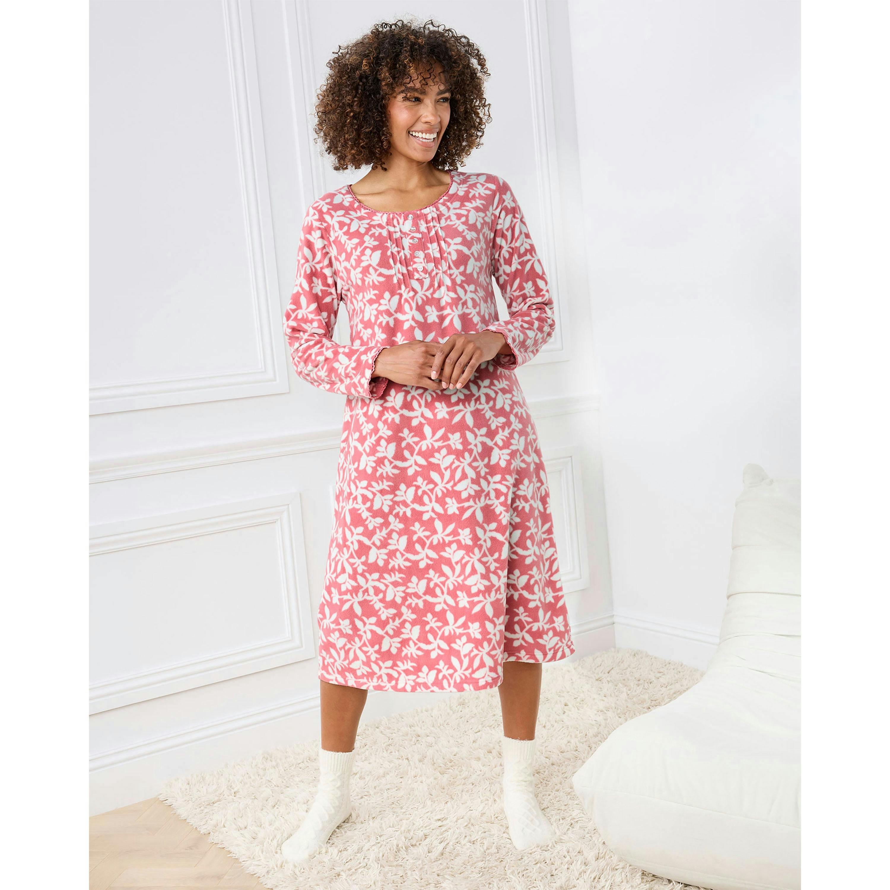 Cotton Traders 2 Pack Fleece Nightdresses , view 2 of 3