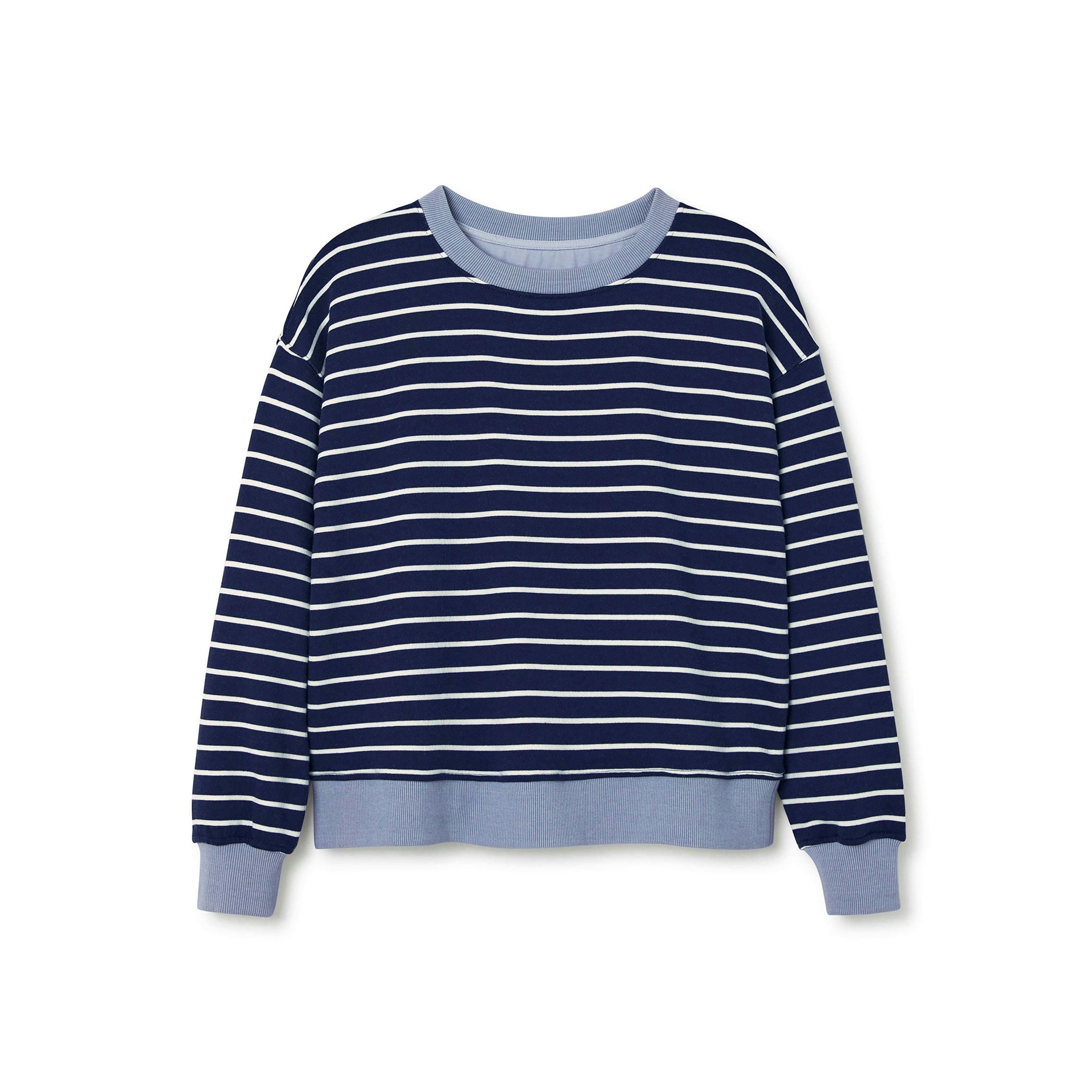 Cotton Traders Active Oversized Long Sleeve Stripe Crew Neck Sweater , view 3 of 3
