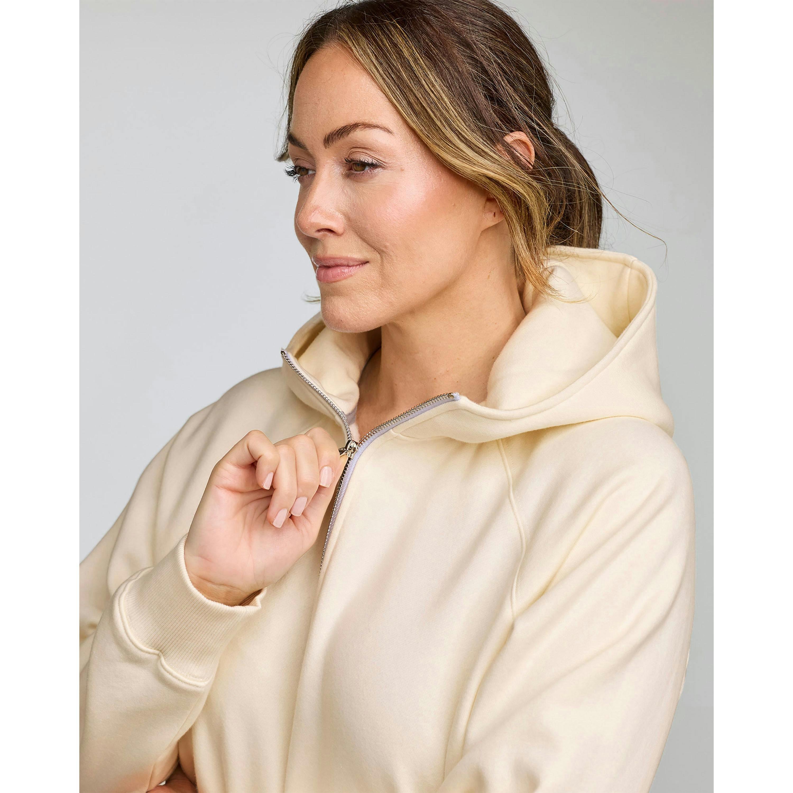 Cotton Traders Active Oversized Long Sleeve Half Zip Hooded Sweatshirt , view 2 of 3