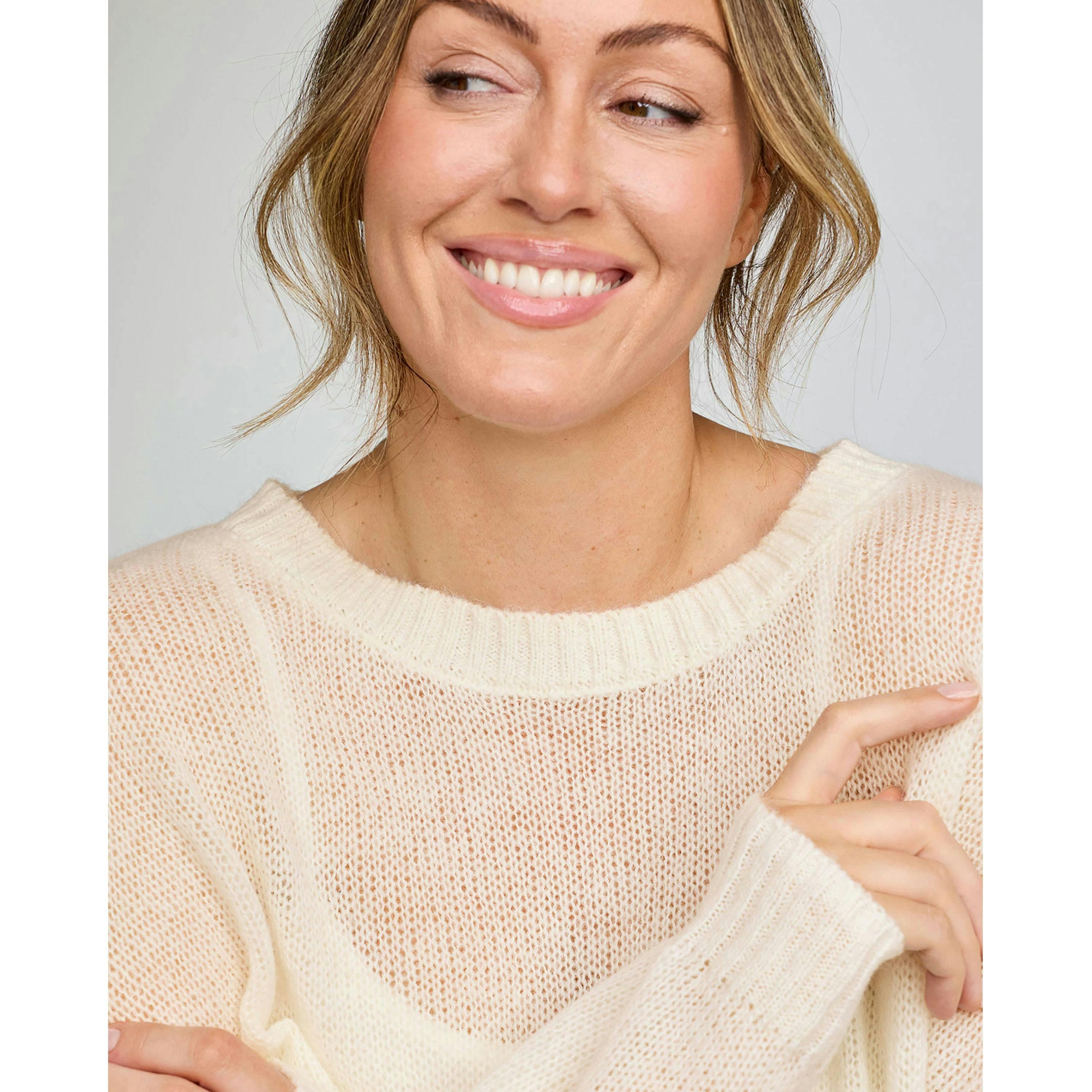 Cotton Traders Active Long Sleeve Open Knit Fluffy Jumper , view 2 of 3