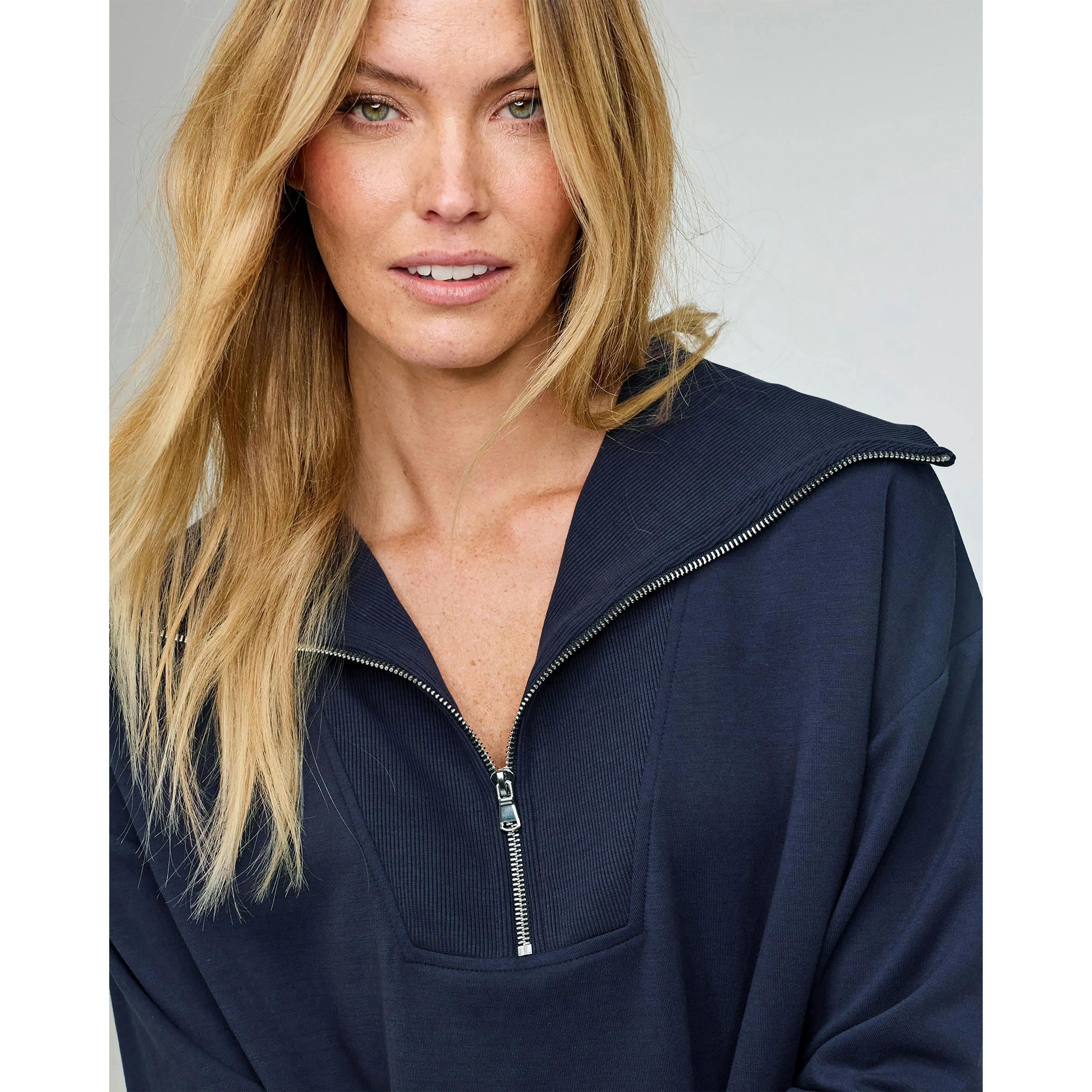Cotton Traders Active Relaxed Long Sleeve Half Zip Sweatshirt , view 2 of 3