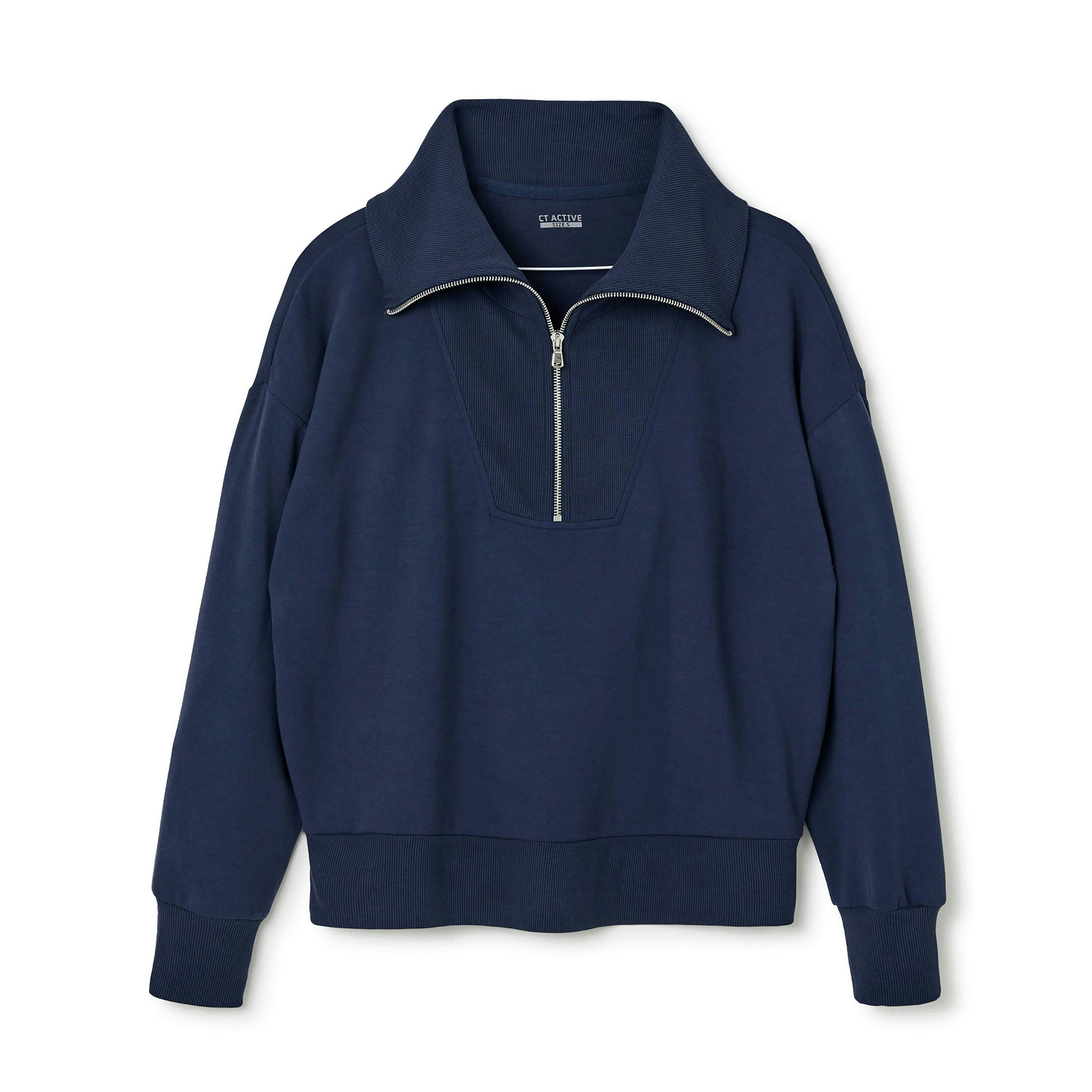 Cotton Traders Active Relaxed Long Sleeve Half Zip Sweatshirt , view 3 of 3