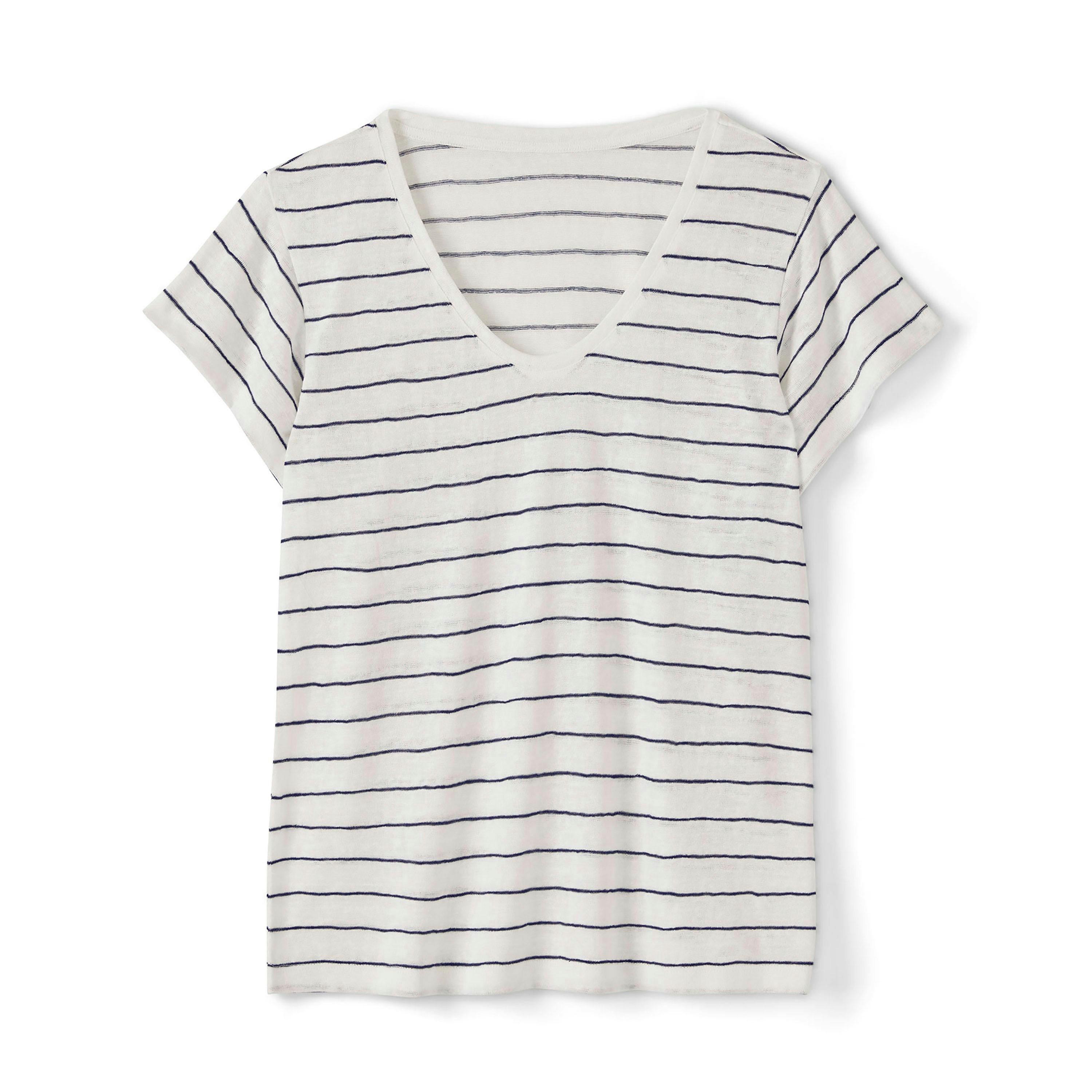 Cotton Traders Short Sleeve Stripe V Neck T-Shirt , view 3 of 3