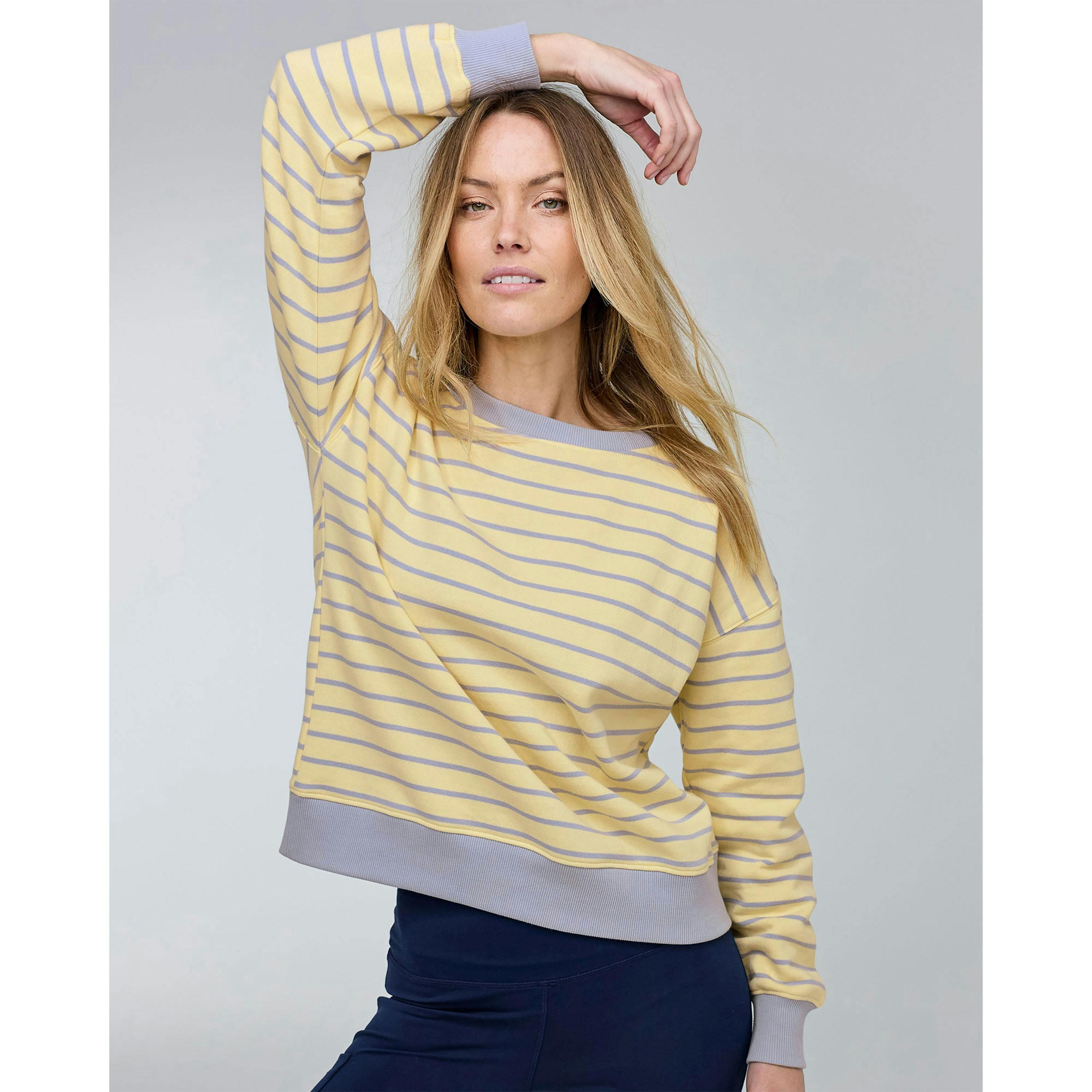 Cotton Traders Active Long Sleeve Stripe Crew Neck Sweater , view 2 of 3