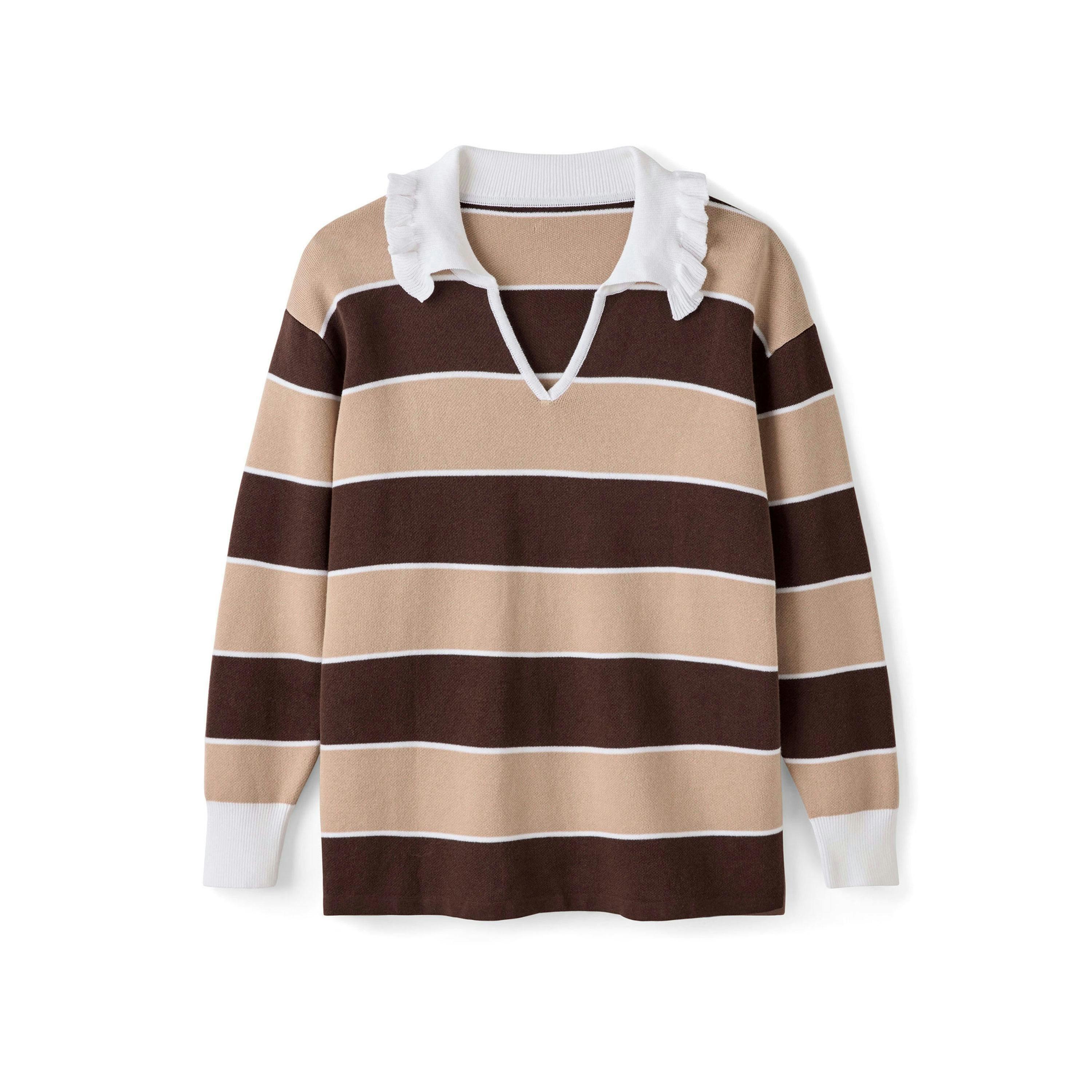 Cotton Traders Active Frill Collar Knitted Rugby Shirt , view 3 of 3