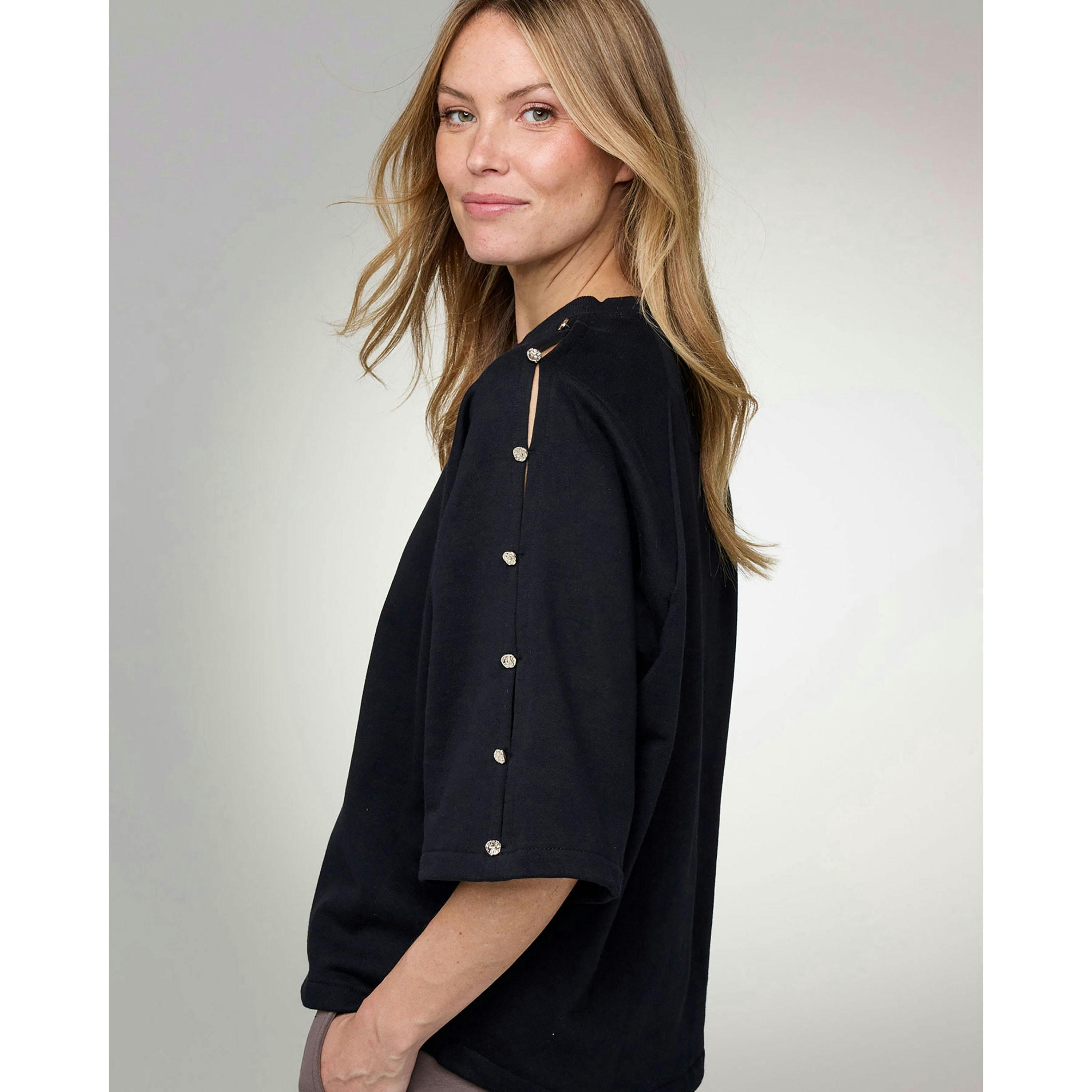 Cotton Traders Active Studded Sleeve Sweatshirt , view 2 of 3