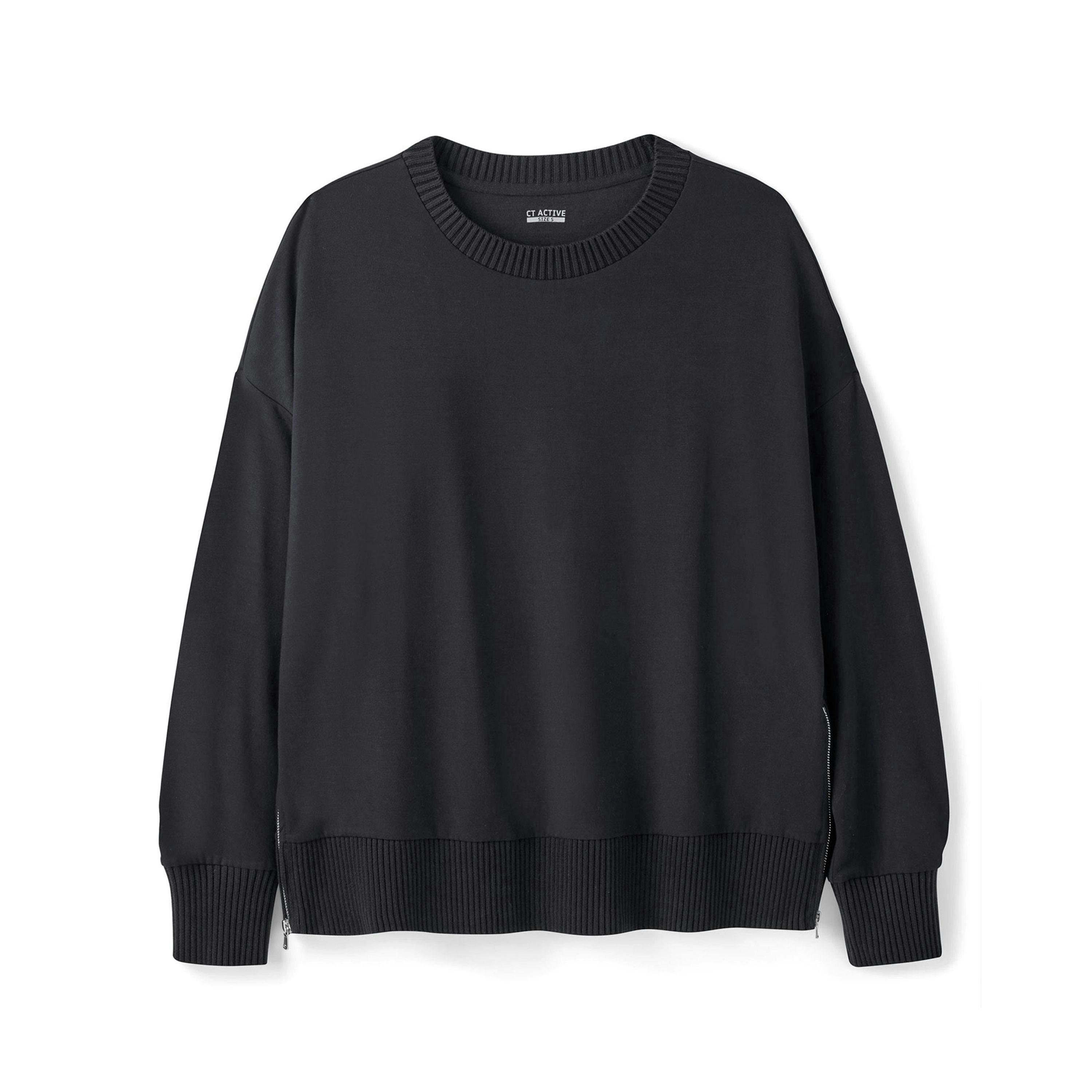 Cotton Traders Active Longline Zip Hem Sweatshirt , view 3 of 3