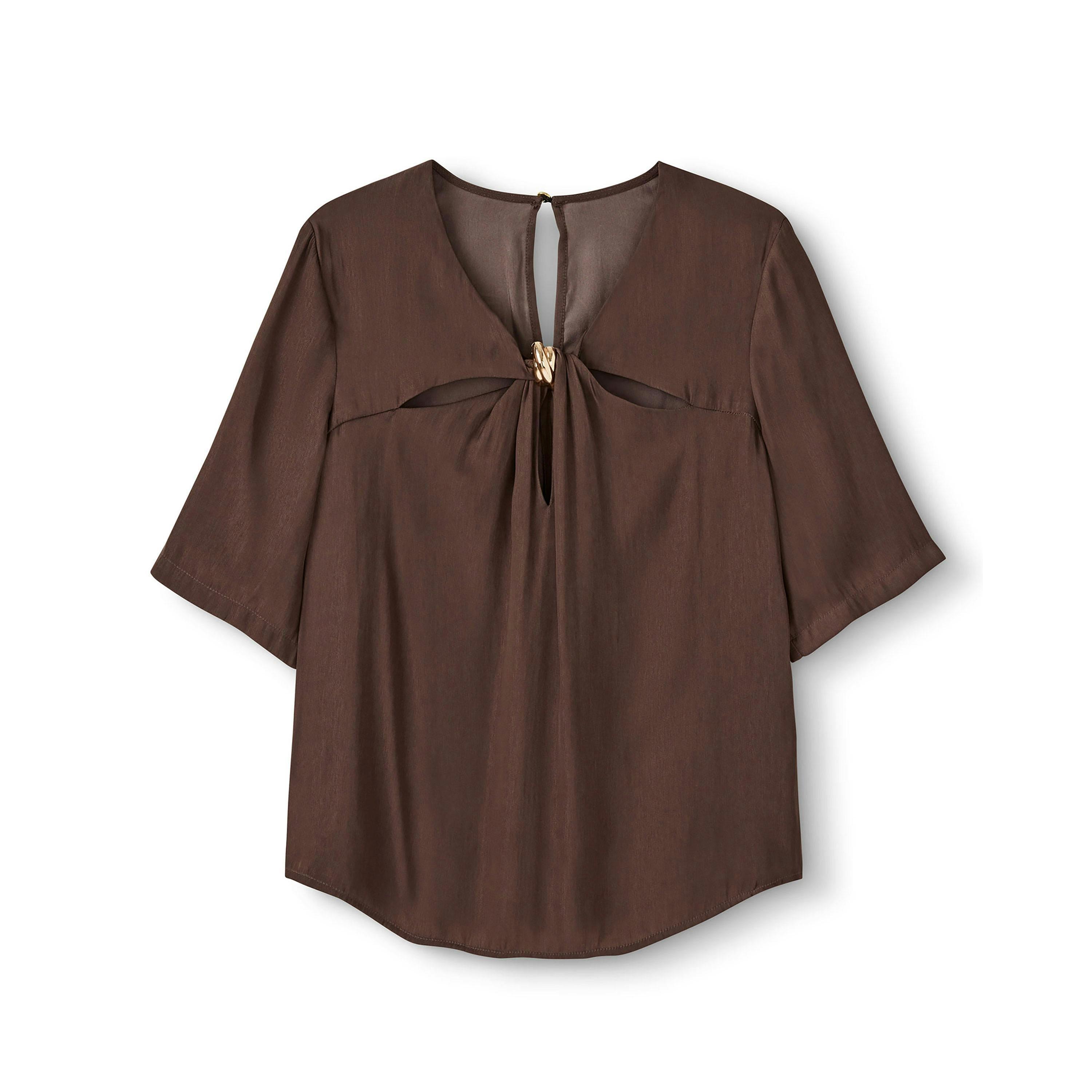 Cotton Traders Satin Hardware Detail Blouse , view 3 of 3