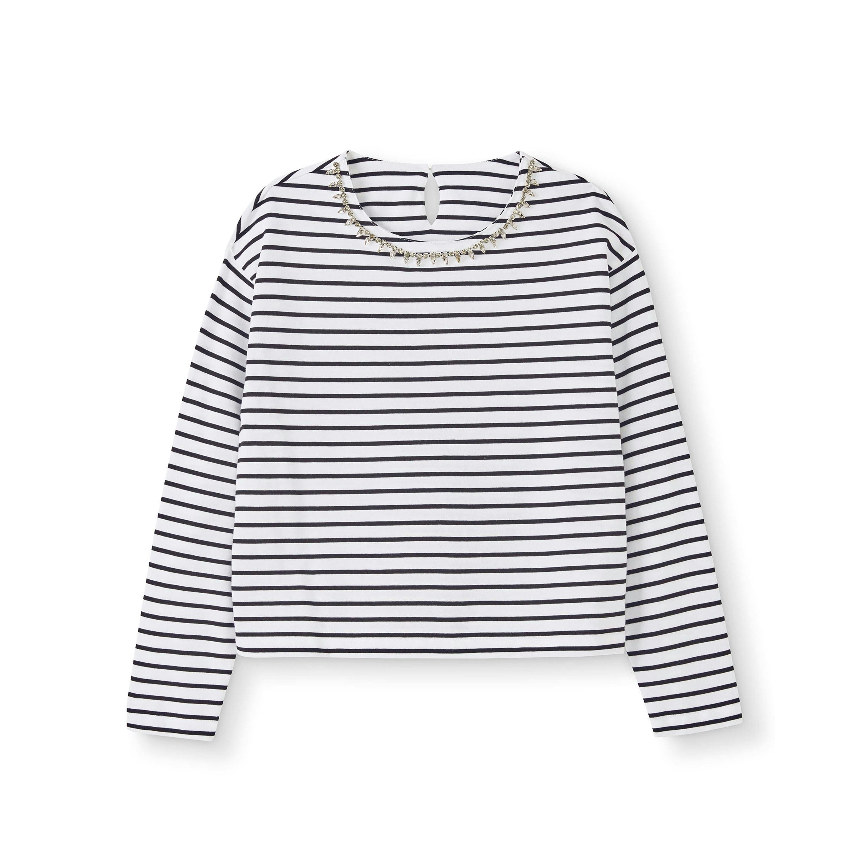 Cotton Traders Long Sleeve Embellished Stripe Top , view 3 of 3