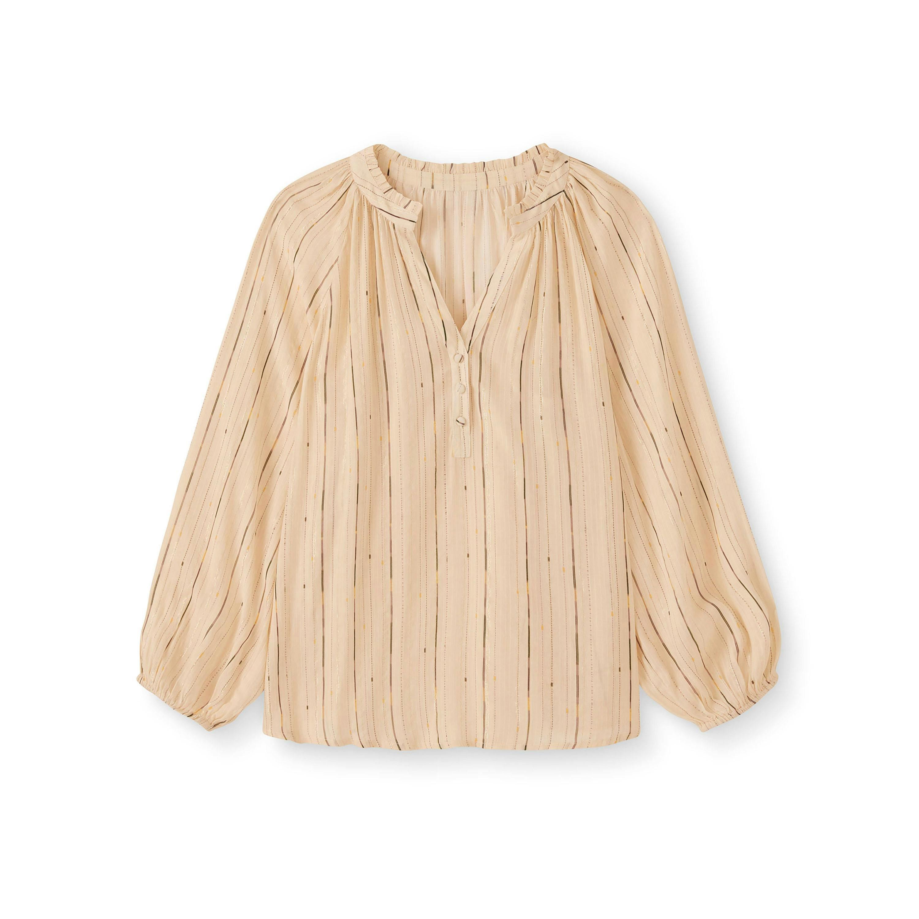 Cotton Traders Metallic Stripe Tie Front Blouse , view 3 of 3