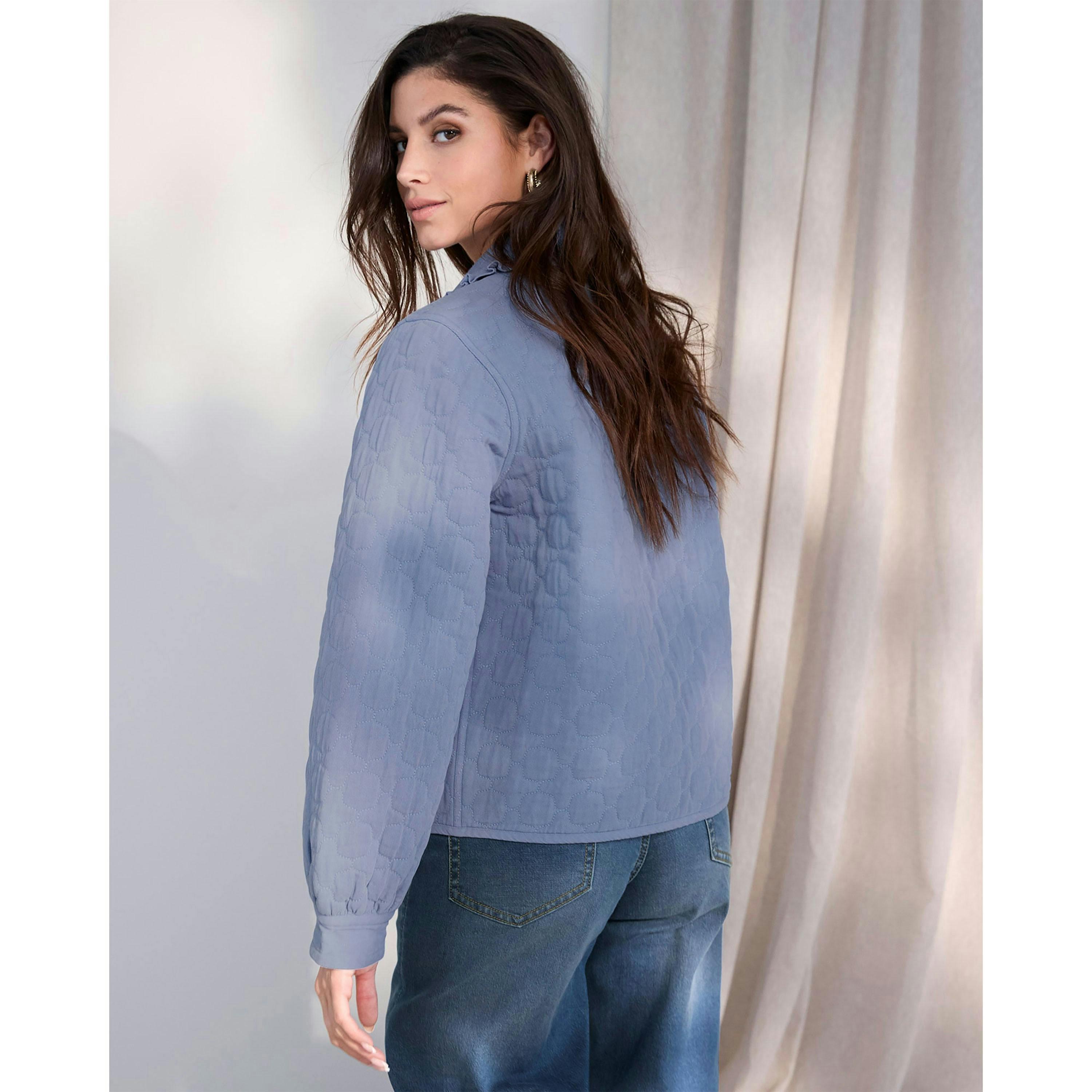 Cotton Traders Frill Collar Quilted Jacket , view 2 of 4