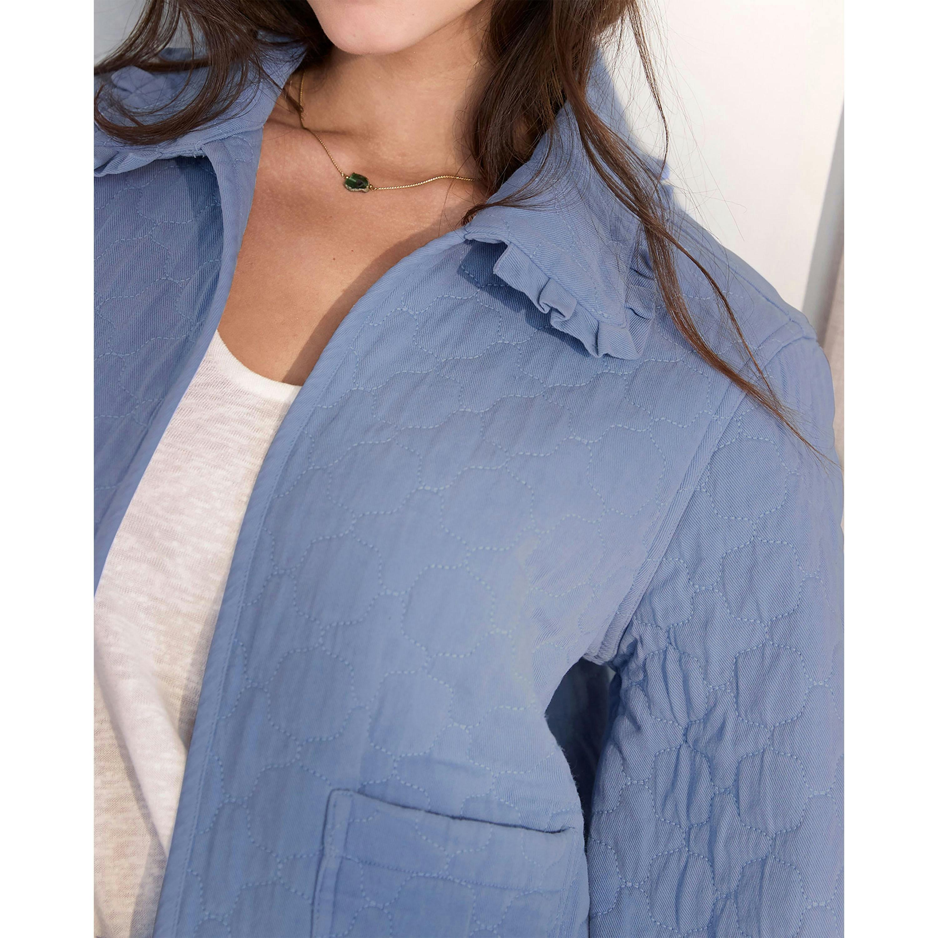 Cotton Traders Frill Collar Quilted Jacket , view 3 of 4