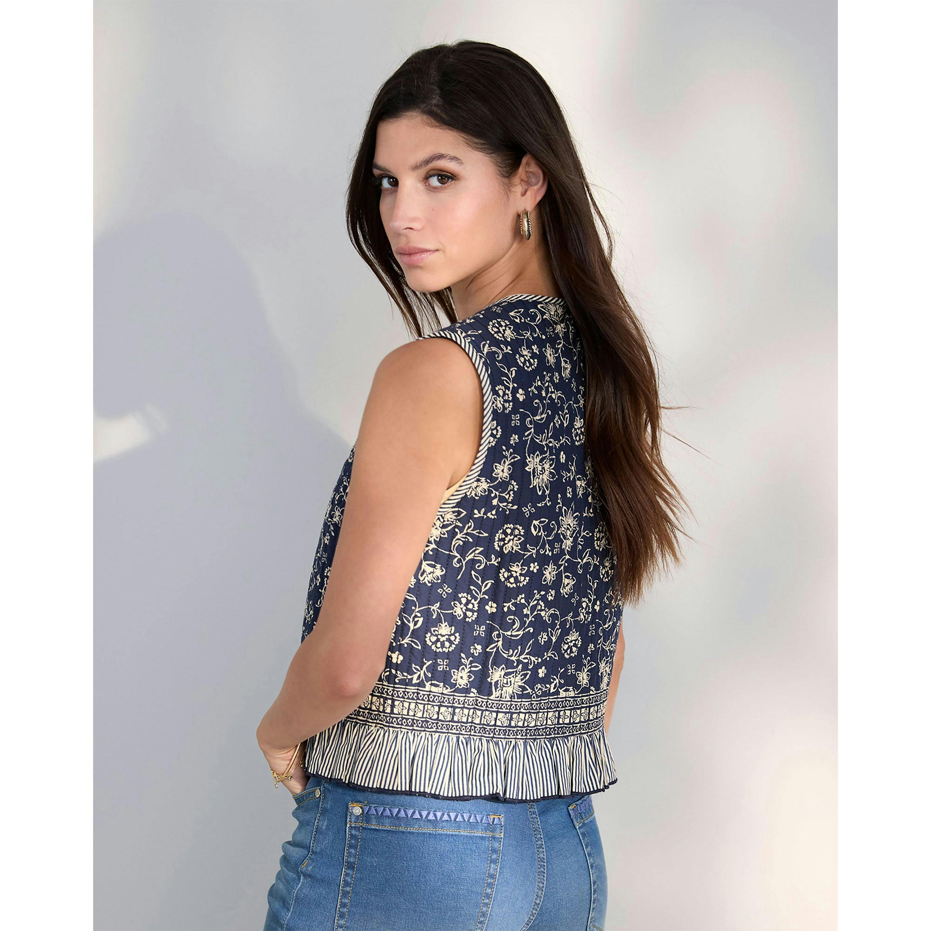 Cotton Traders Floral Print Waistcoat , view 2 of 4