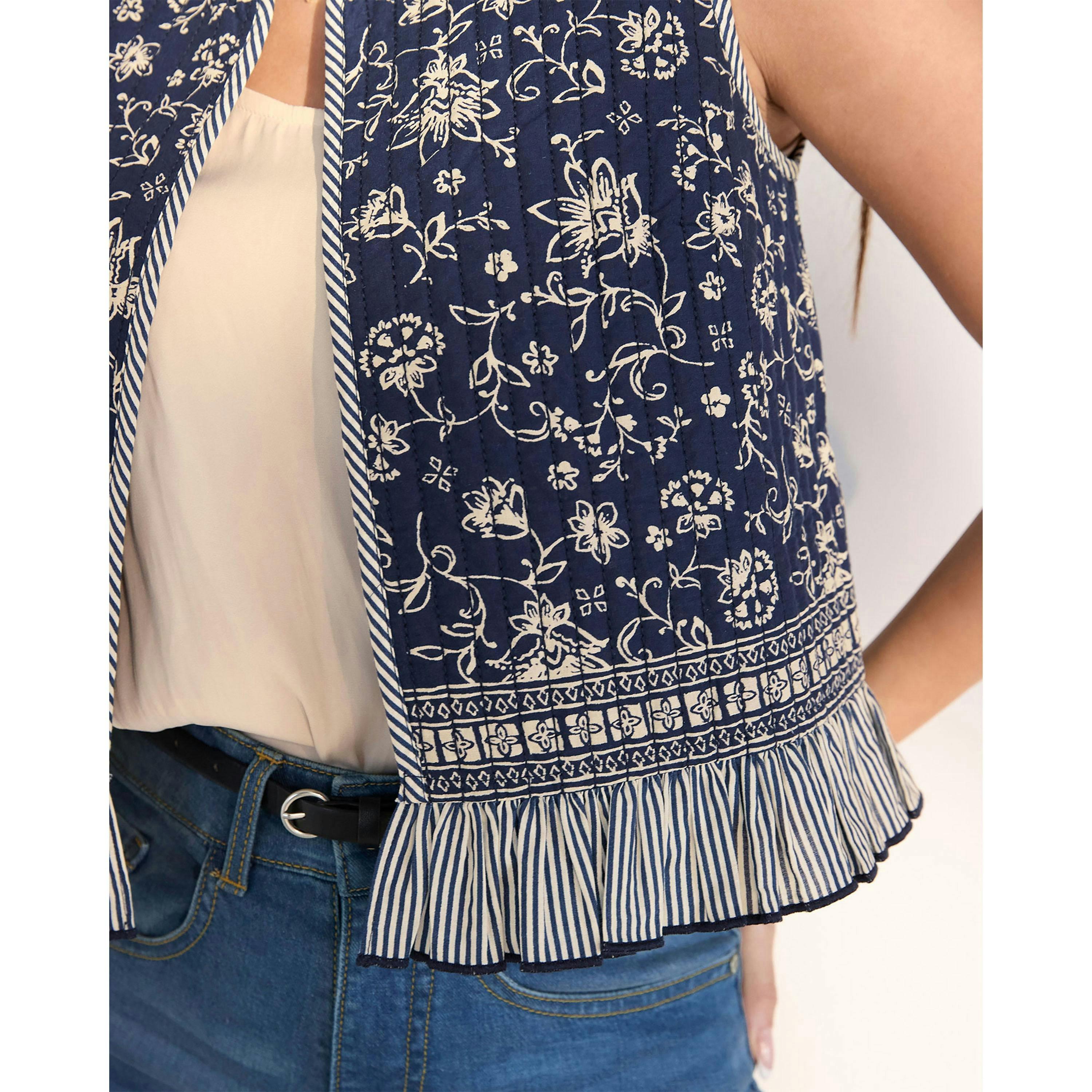 Cotton Traders Floral Print Waistcoat , view 3 of 4