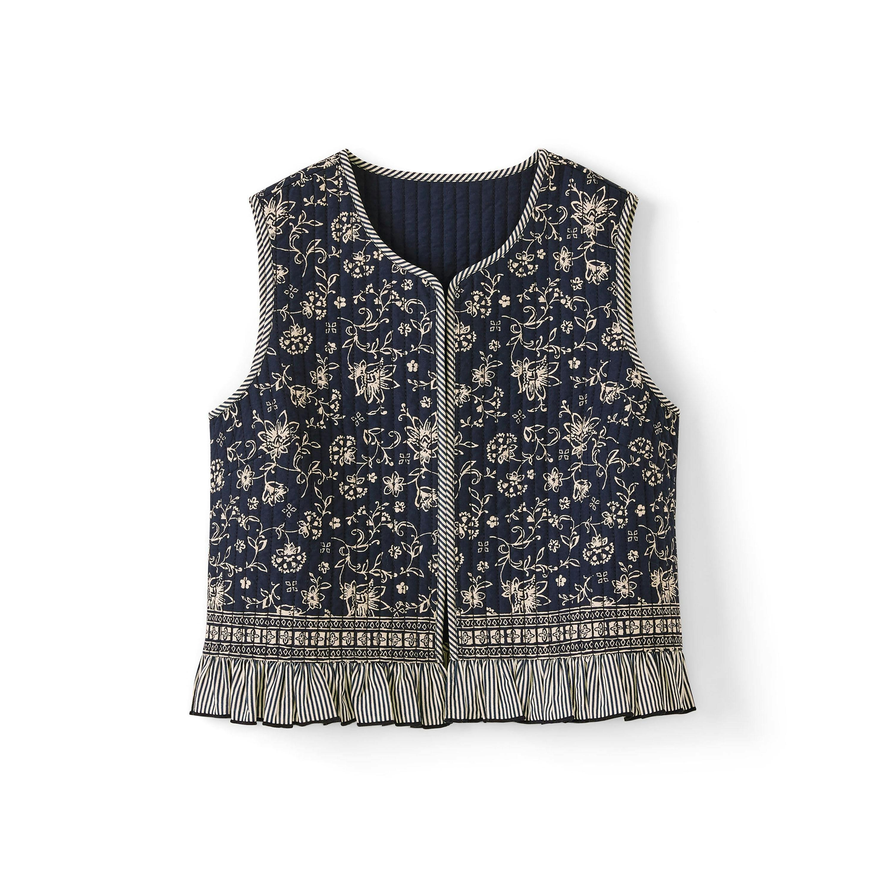 Cotton Traders Floral Print Waistcoat , view 4 of 4
