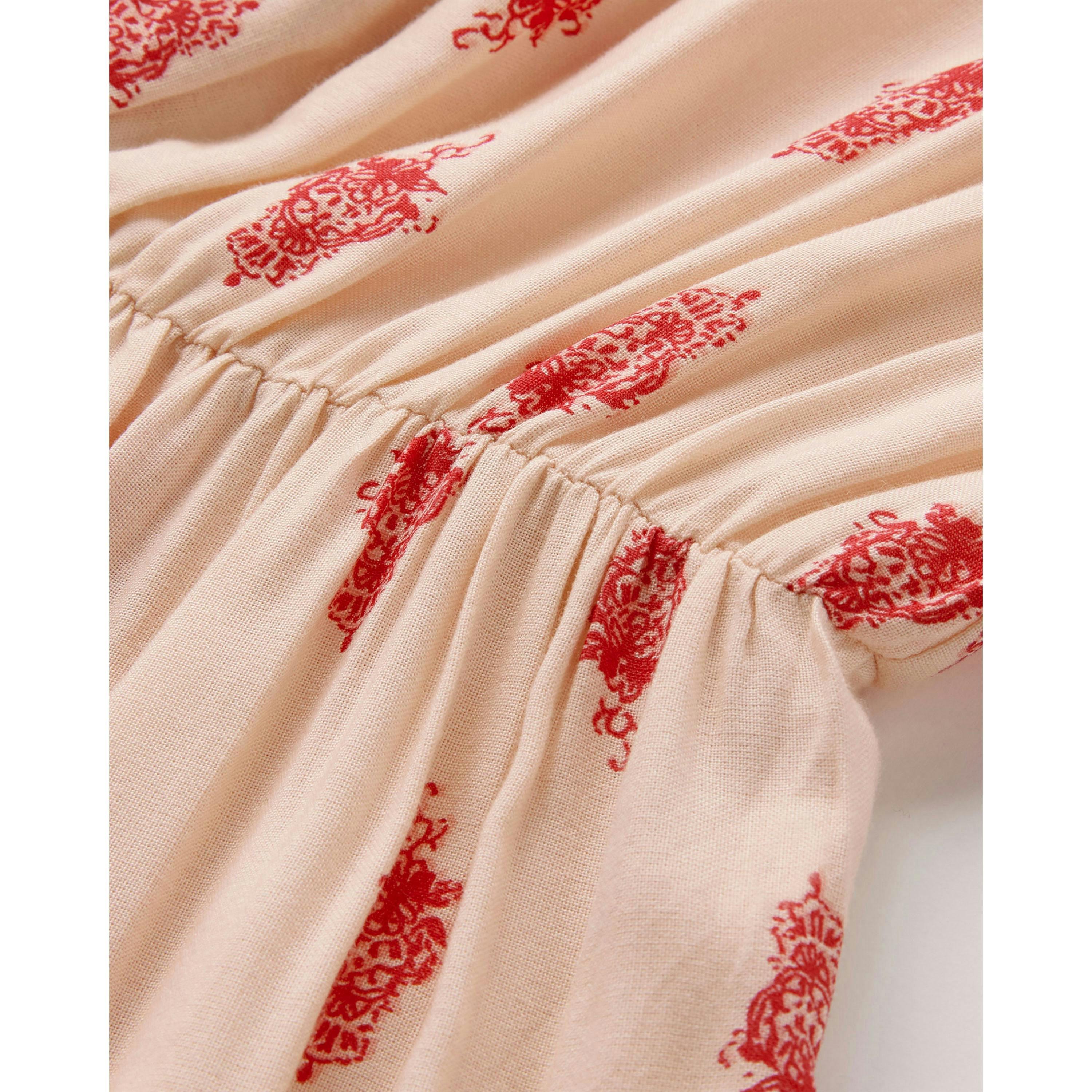 Cotton Traders Printed Long Sleeve Tiered Maxi Dress , view 3 of 4