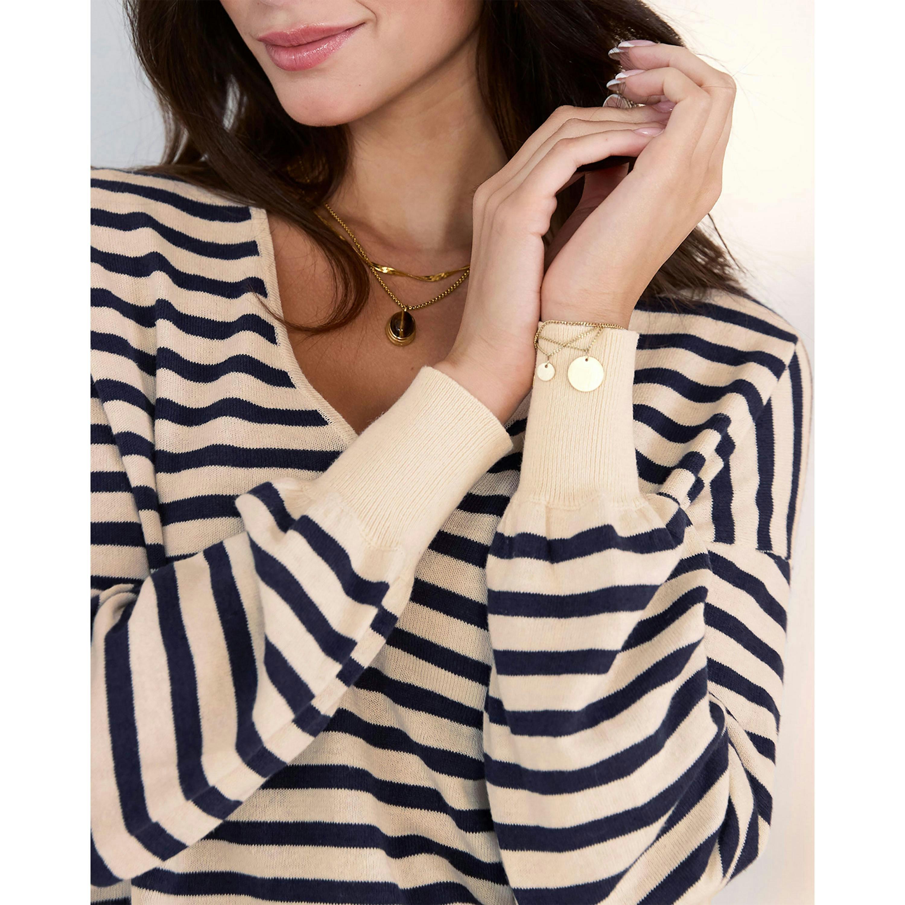 Cotton Traders Long Sleeve Stripe Loose Fit Top , view 3 of 4