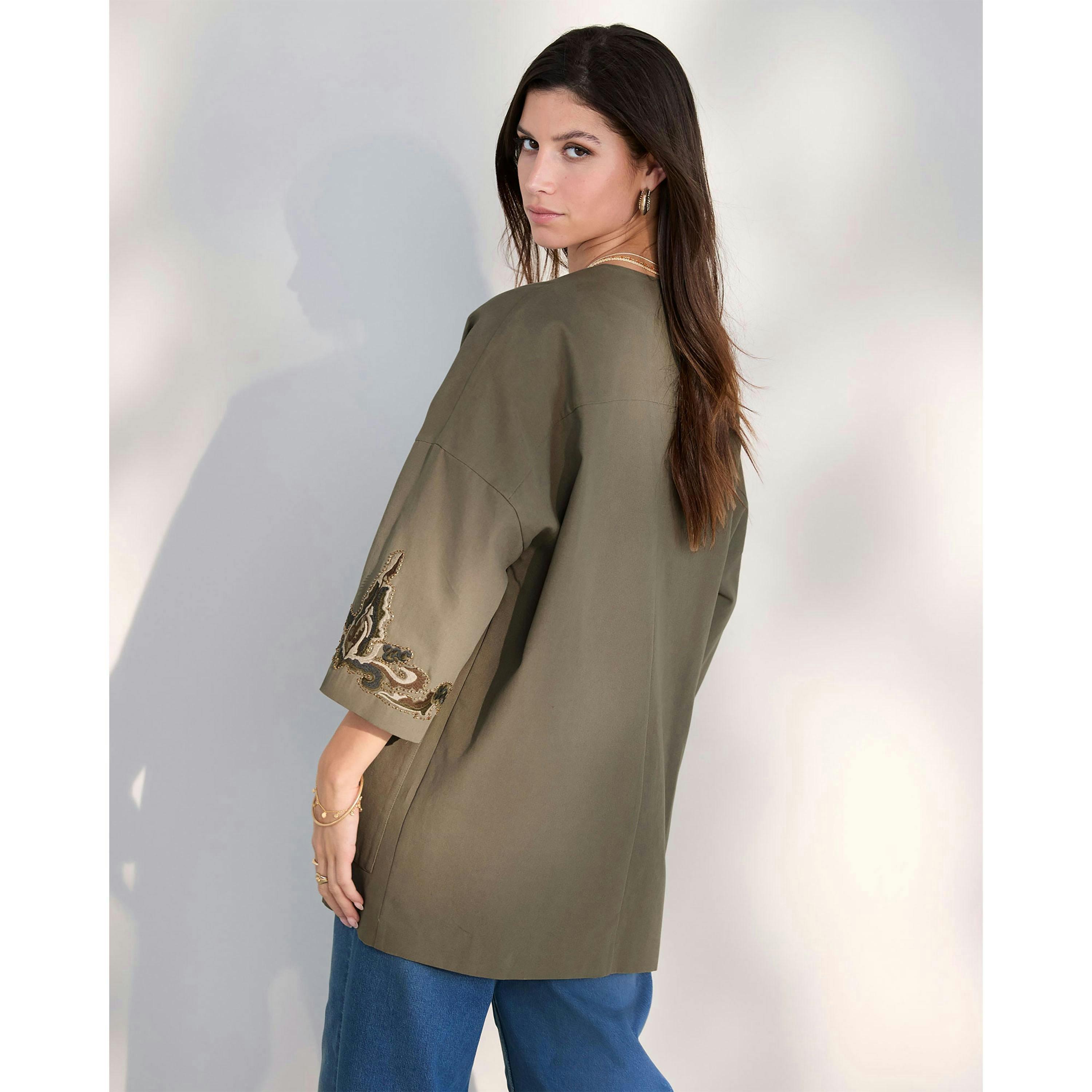 Cotton Traders Oversized Embroidered Kimono , view 2 of 4