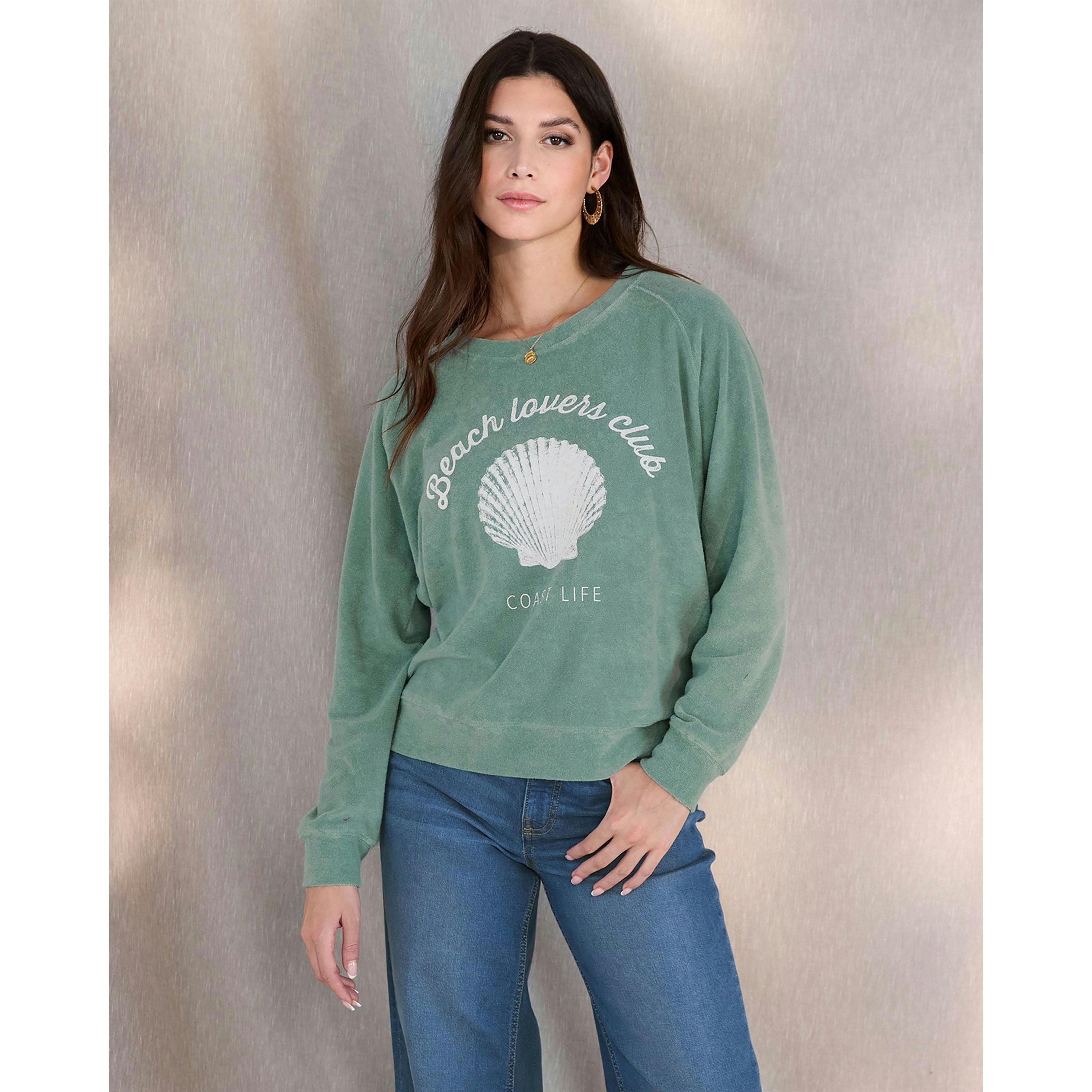 Cotton Traders Long Sleeve Slogan Towelling Sweatshirt , view 2 of 4