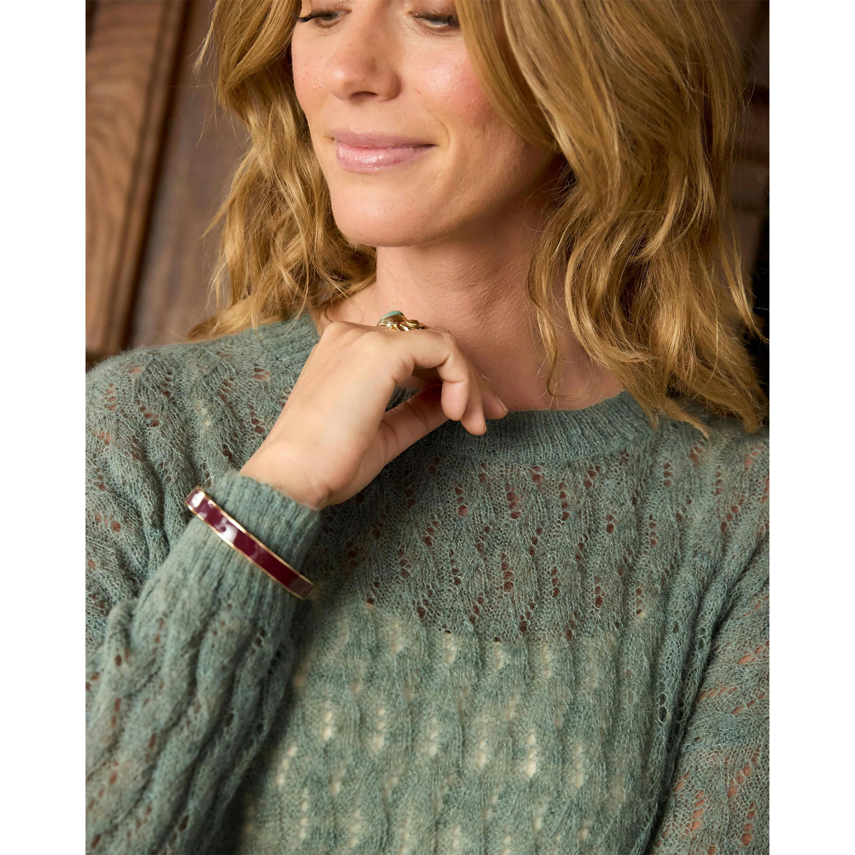 Cotton Traders Fine Knit Pointelle Jumper , view 3 of 4