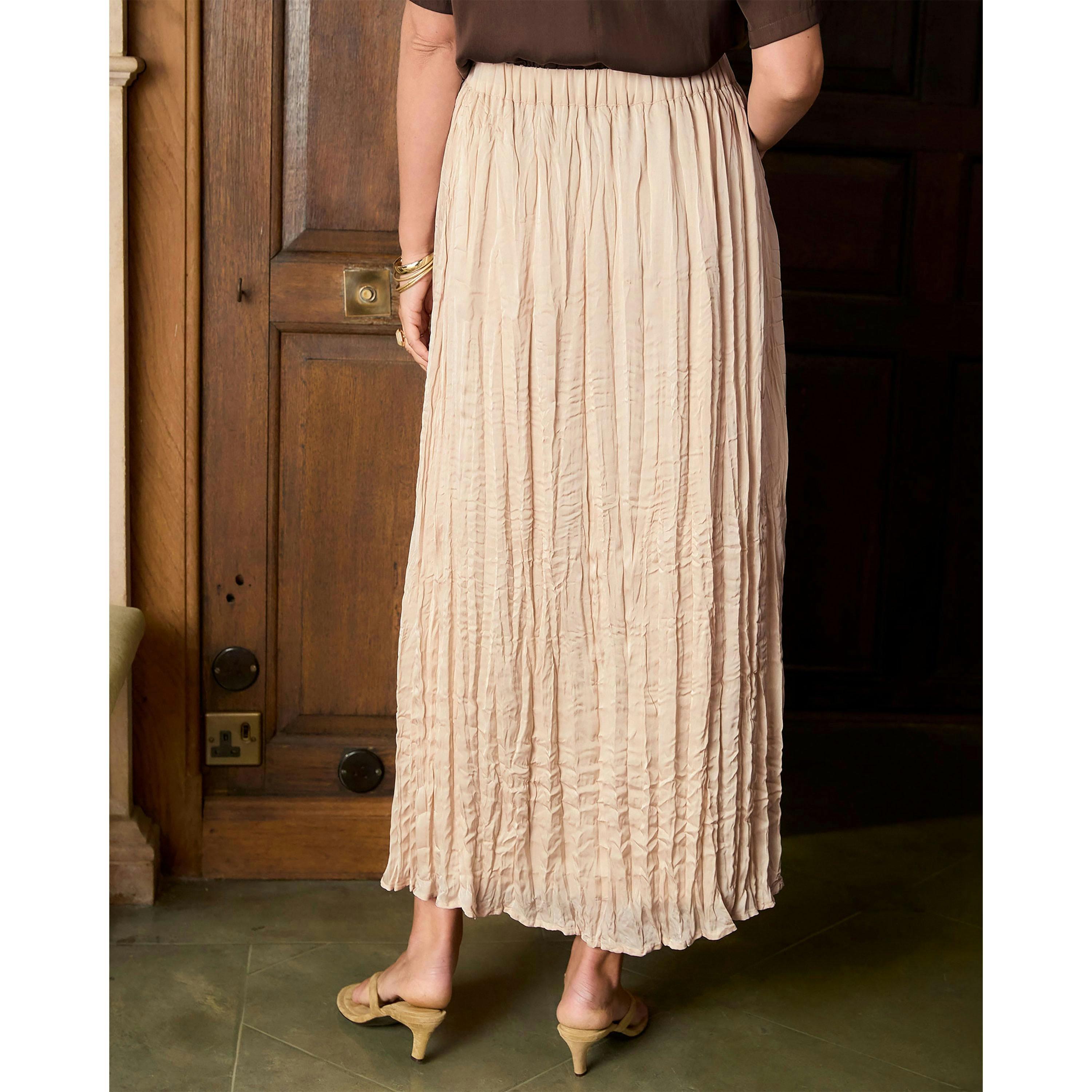 Cotton Traders Crinkle Satin Maxi Skirt , view 2 of 4