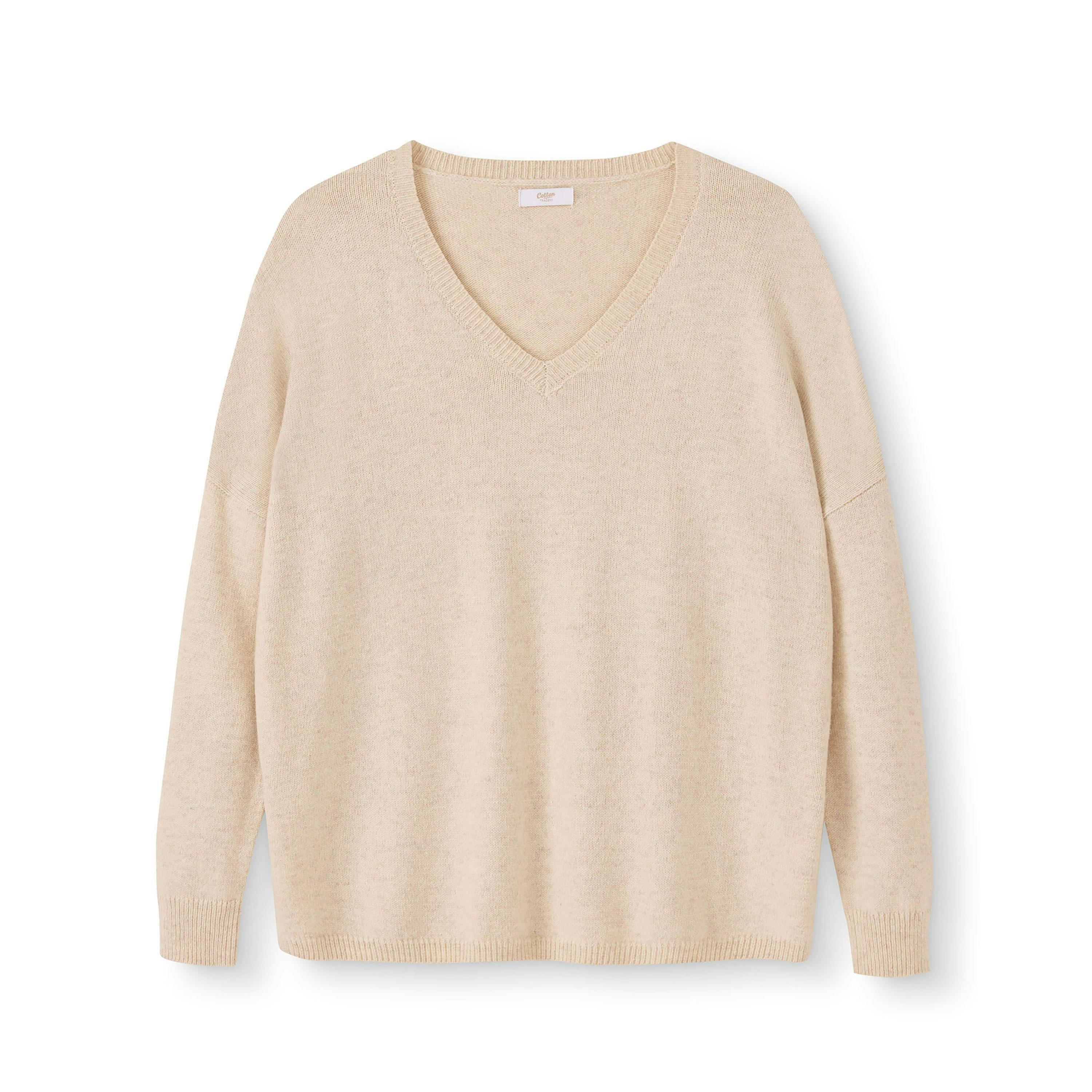 Cotton Traders Essential Fine Knit V-Neck Jumper , view 4 of 4