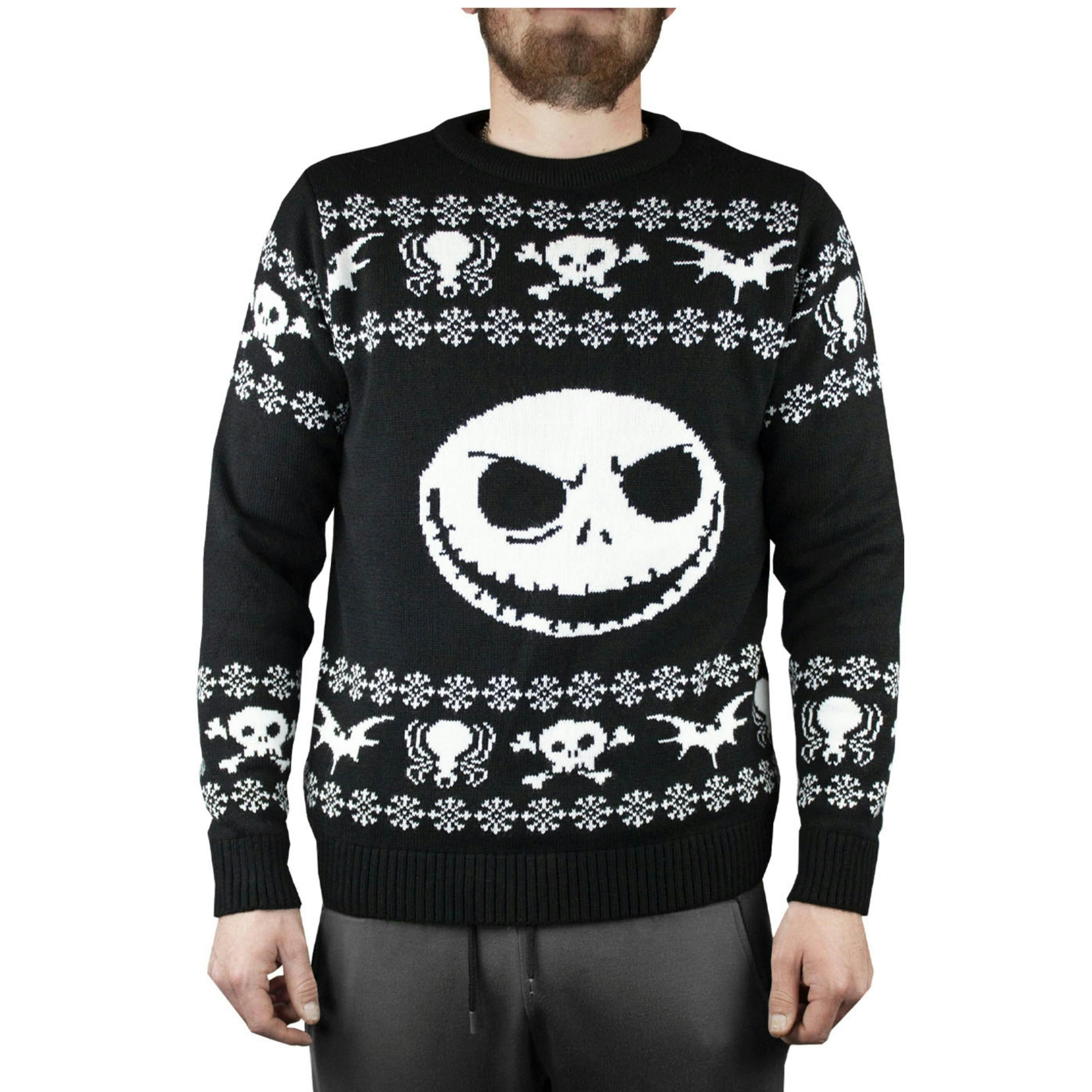 Disney The Nightmare Before Christmas Unisex Black Jack Skellington Christmas Jumper by Vanilla Underground , view 1 of 1