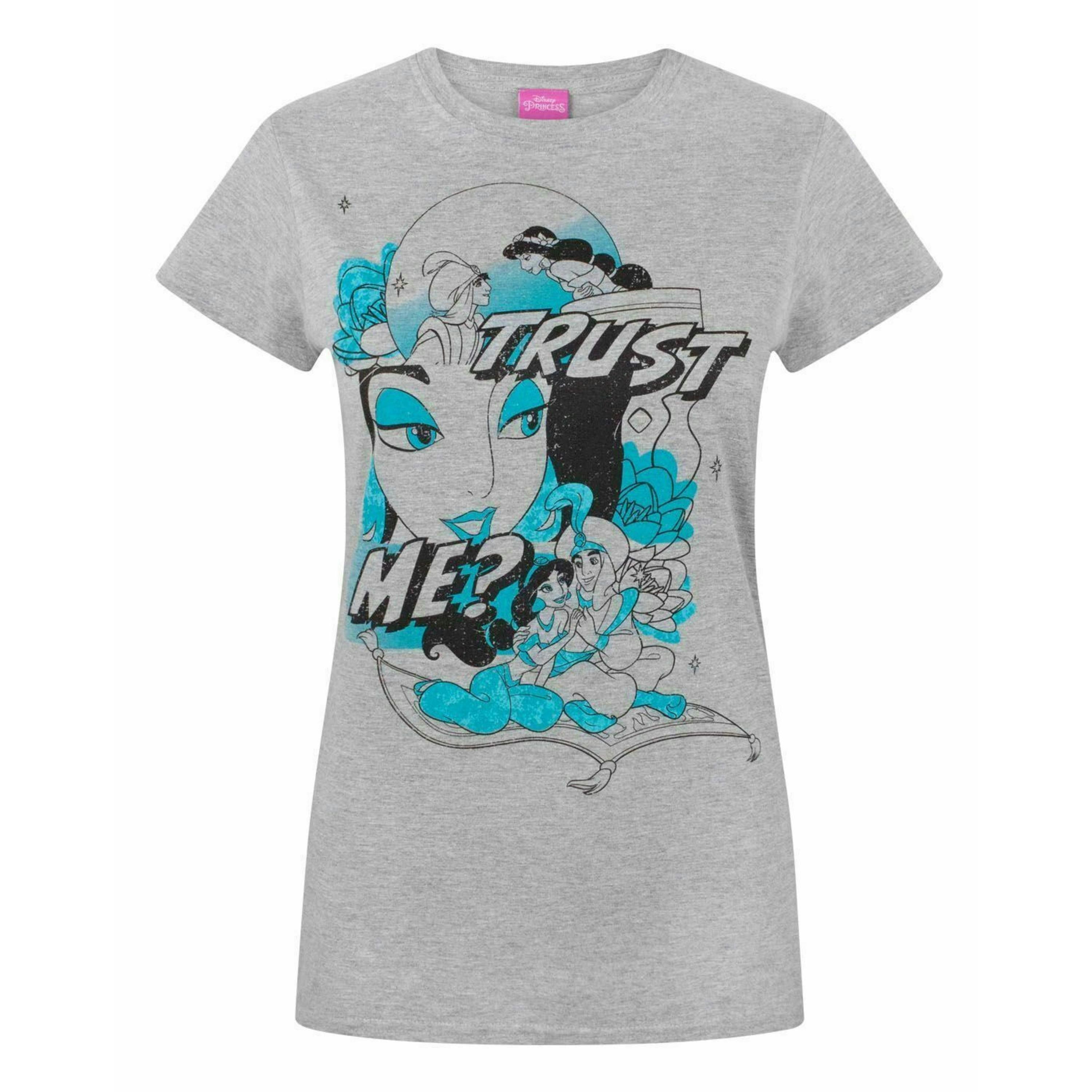 Disney Womens Grey Aladdin Short Sleeved T-Shirt by Vanilla Underground , view 1 of 1