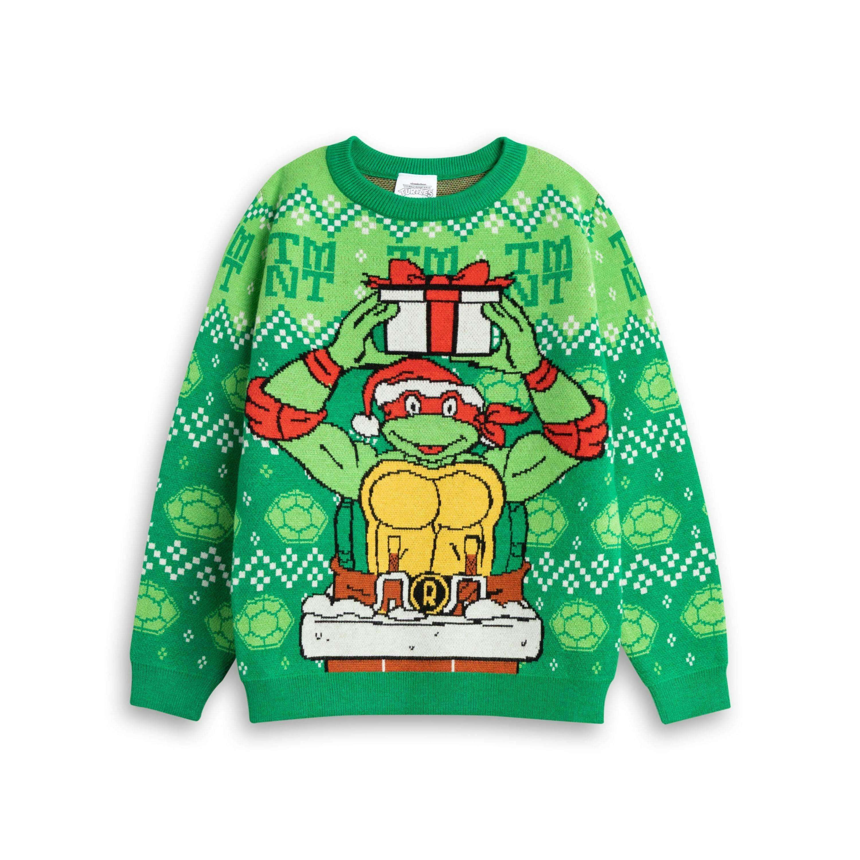 Teenage Mutant Ninja Turtles Unisex Kids Green Raphael Christmas Jumper by Vanilla Underground , view 1 of 1