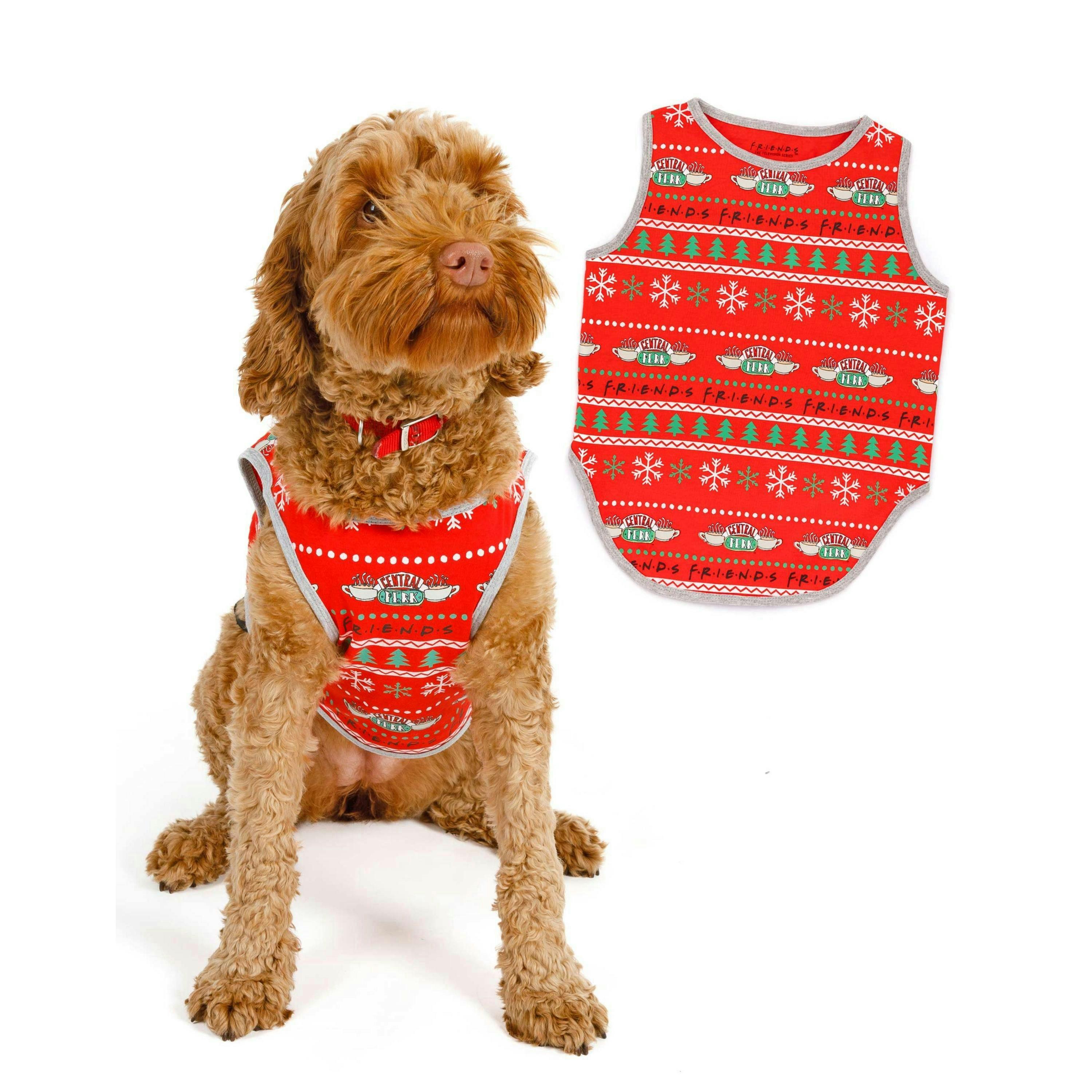 Friends Unisex Red Central Perk Logo Christmas Jumper by Vanilla Underground , view 1 of 1