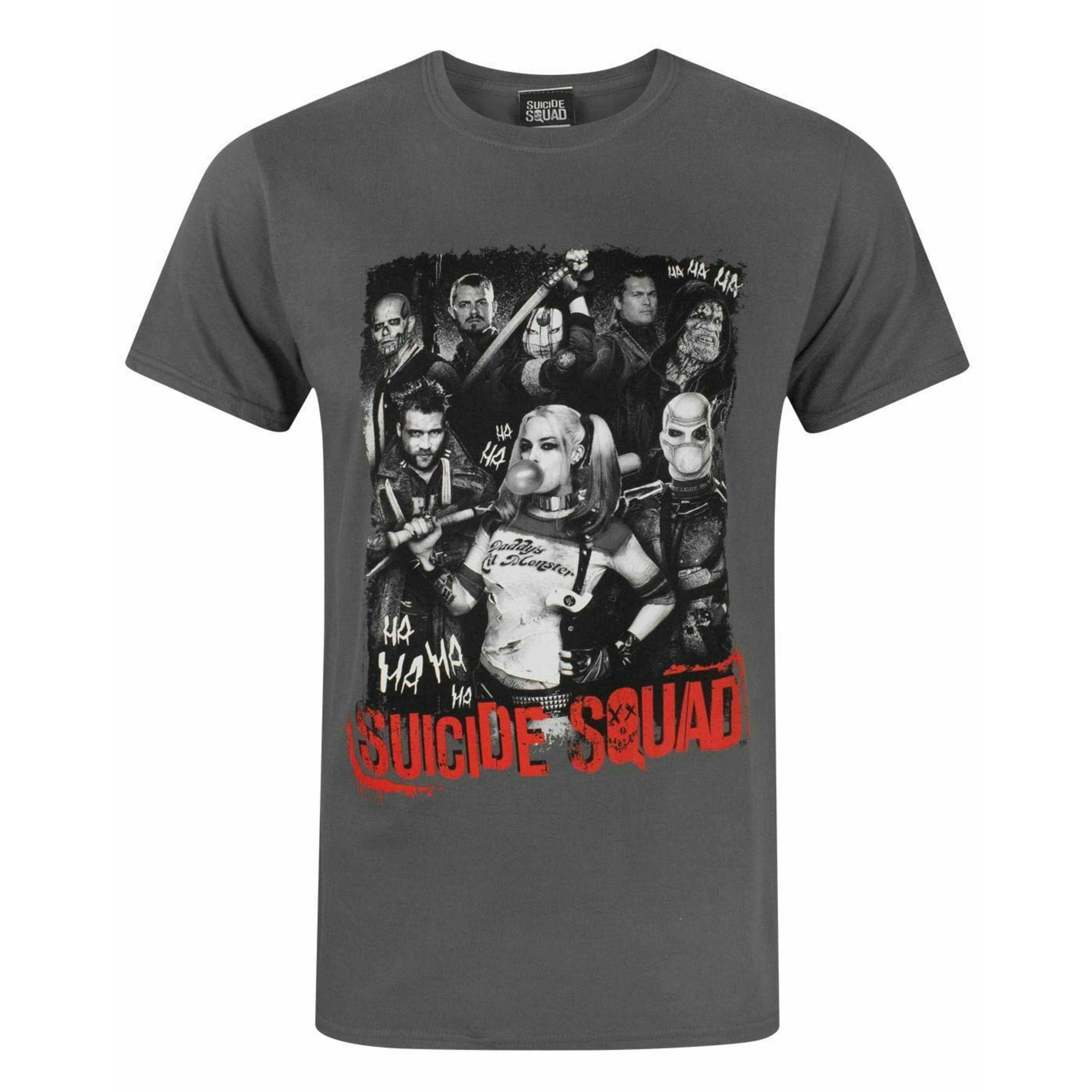 DC Comics Suicide Squad Unisex Grey Ha Ha Short Sleeved T-Shirt by Vanilla Underground , view 1 of 1