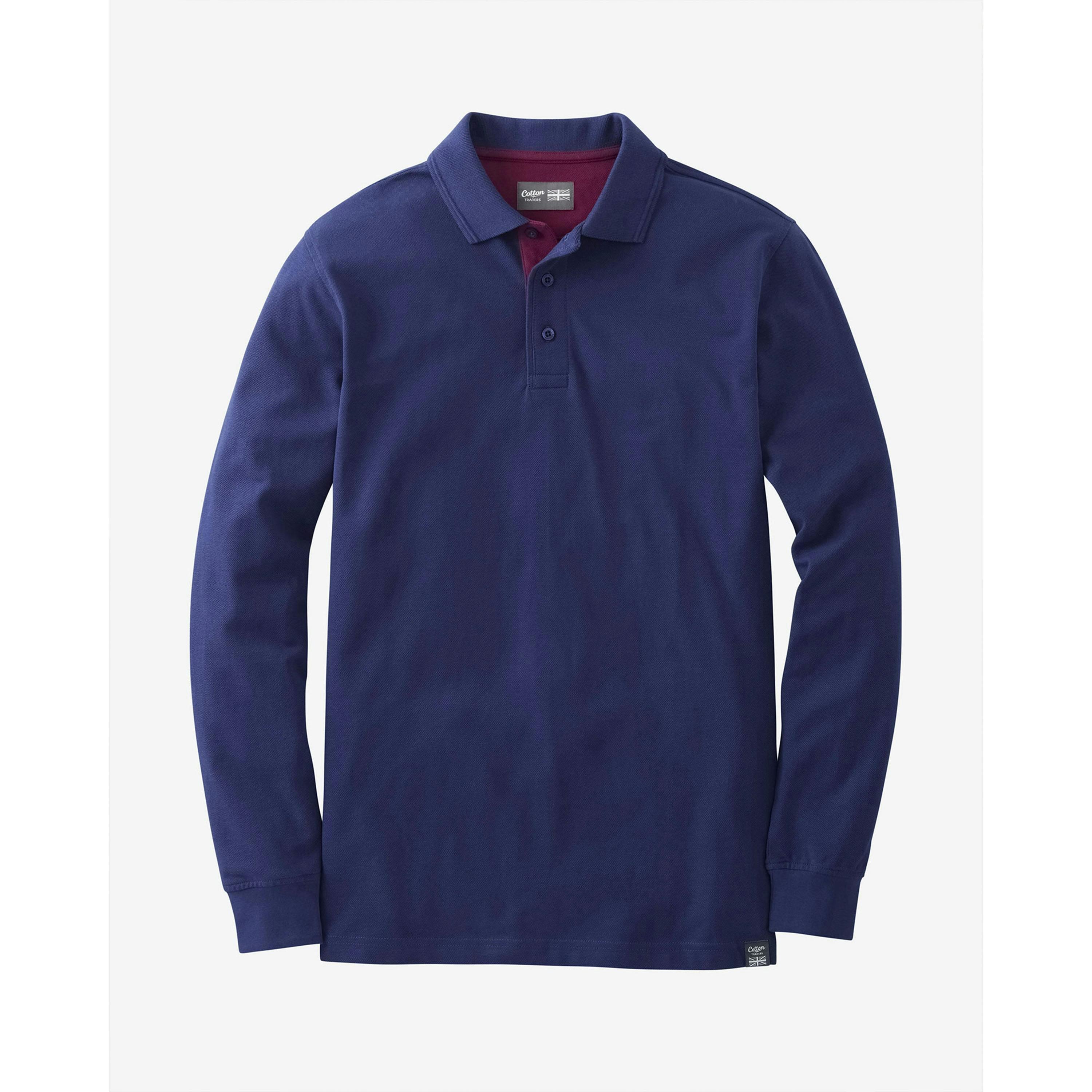 Cotton Traders Long Sleeve Polo Shirt , view 3 of 3