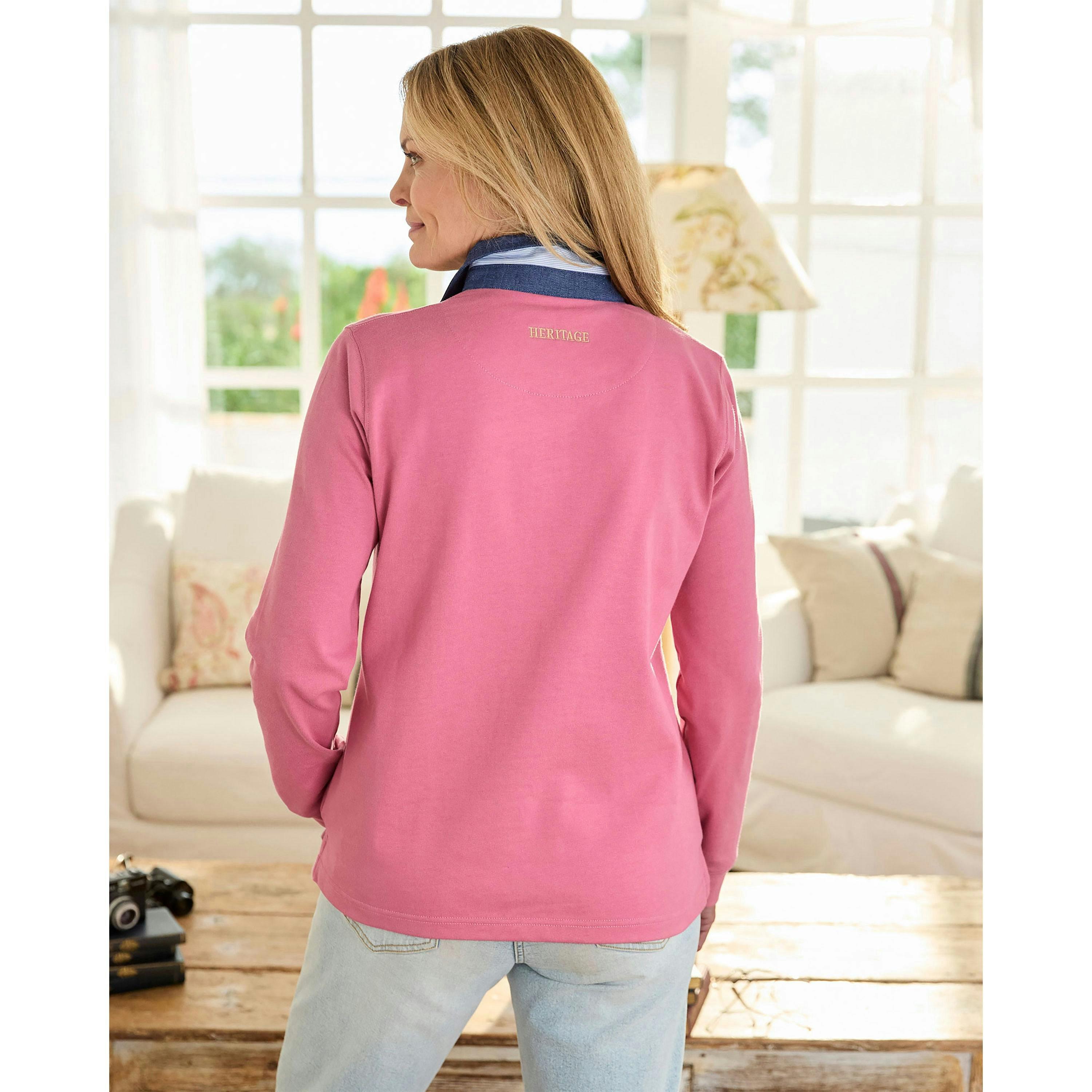 Cotton Traders Ladies Heritage Long Sleeve Rugby Shirt , view 2 of 3