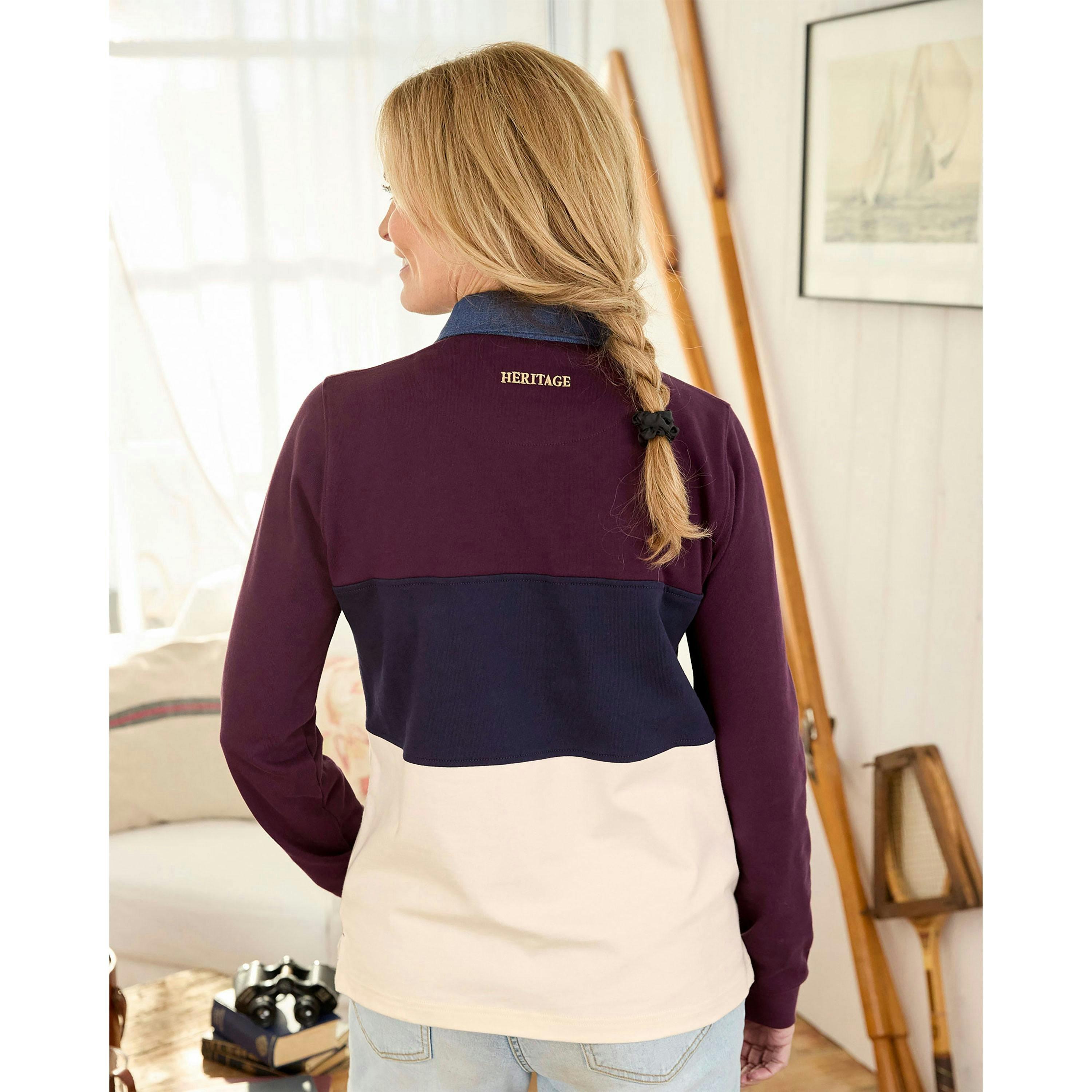 Cotton Traders Ladies Heritage Long Sleeve Rugby Shirt , view 2 of 3