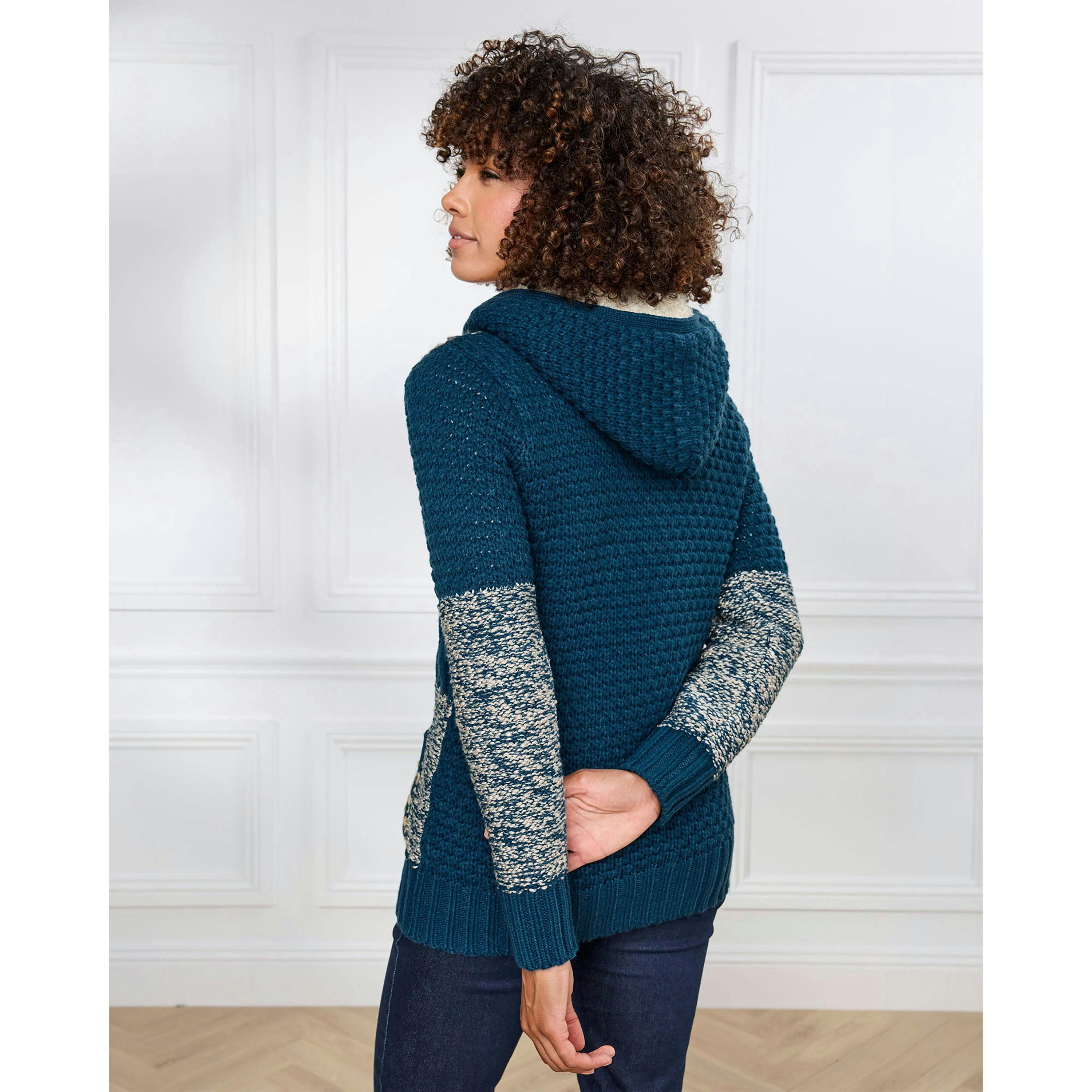 Cotton Traders Hooded Knitted Zip Cardigan , view 2 of 3