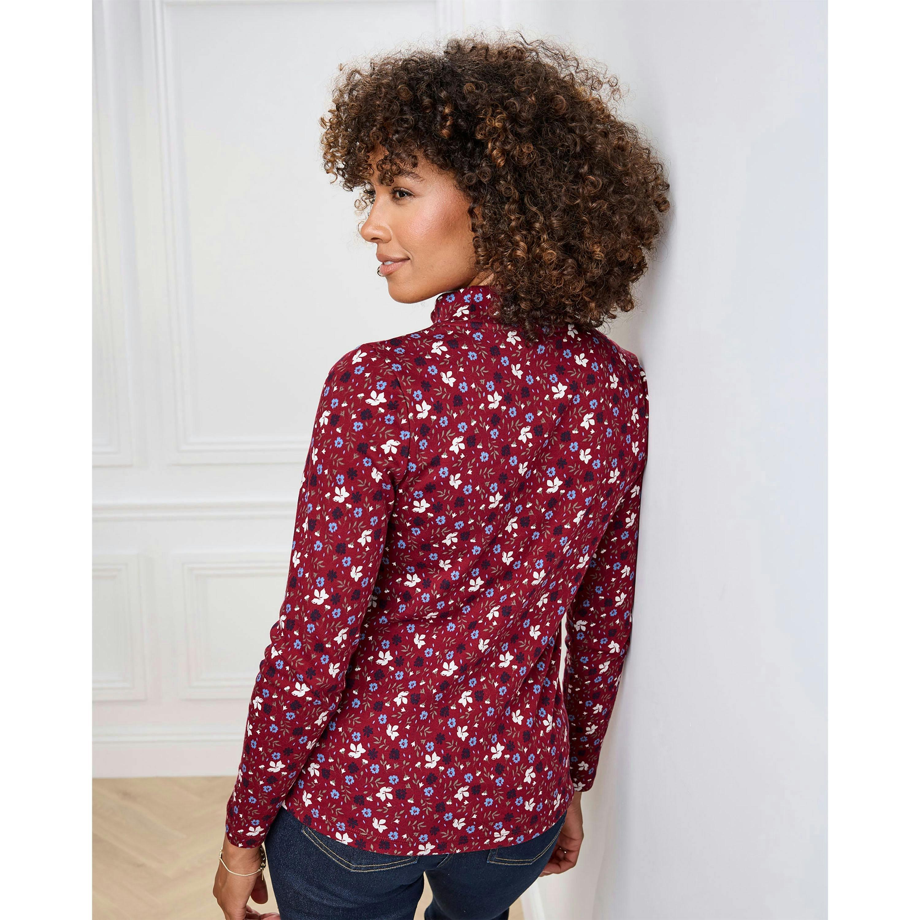 Cotton Traders Cosy Up Long Sleeve Print Turtleneck Top , view 2 of 3