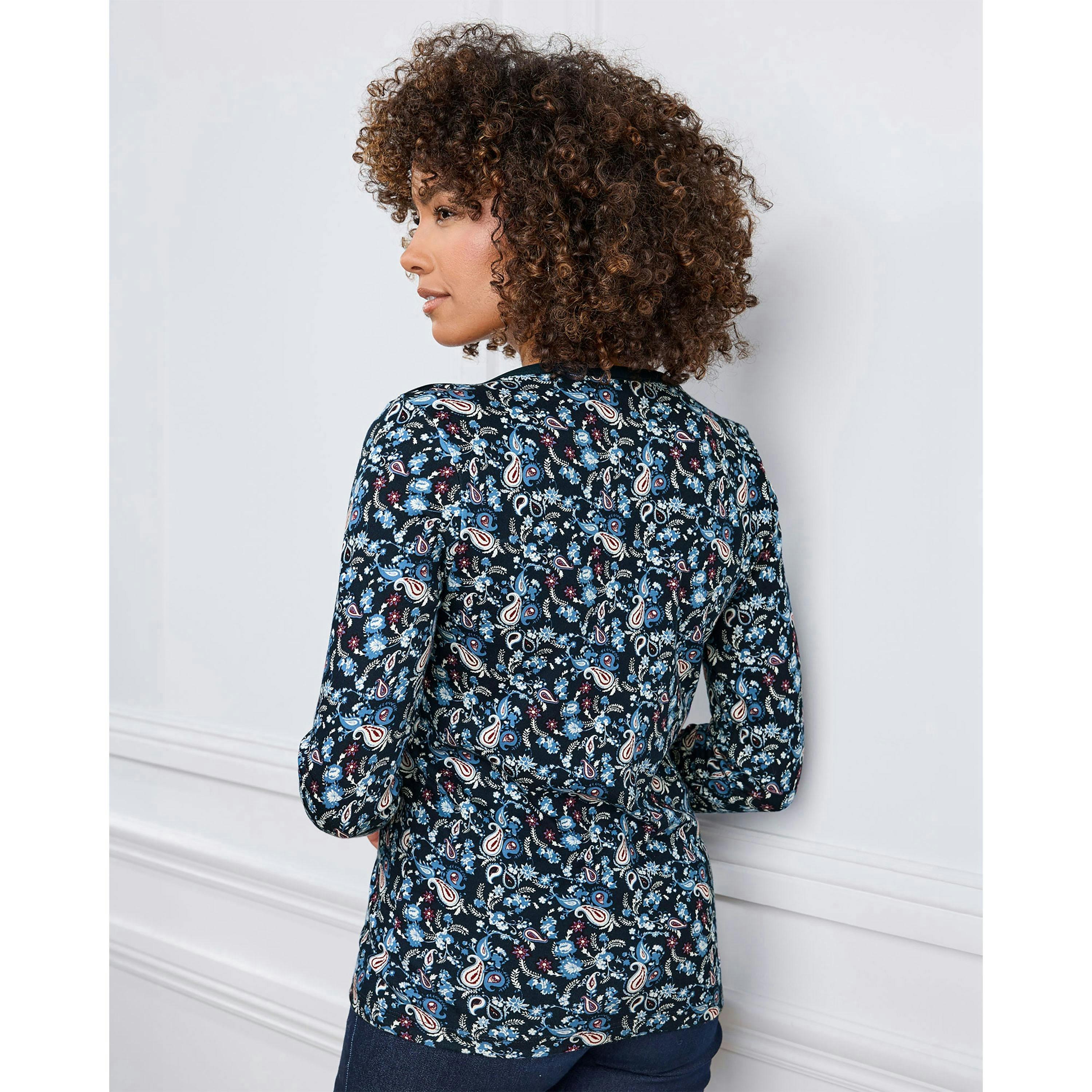 Cotton Traders Cosy Up Long Sleeve Print Boat Neck Top , view 2 of 3