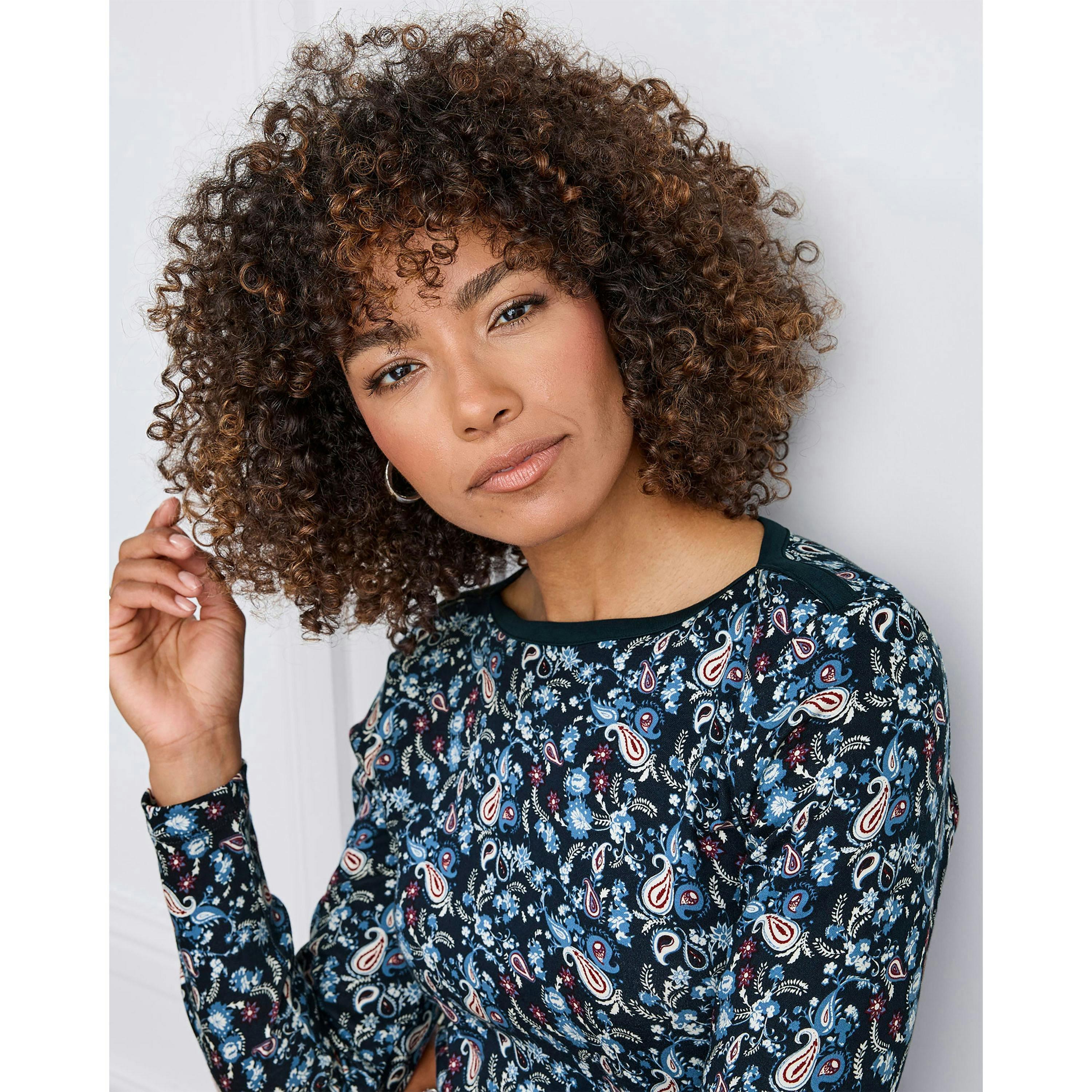 Cotton Traders Cosy Up Long Sleeve Print Boat Neck Top , view 3 of 3