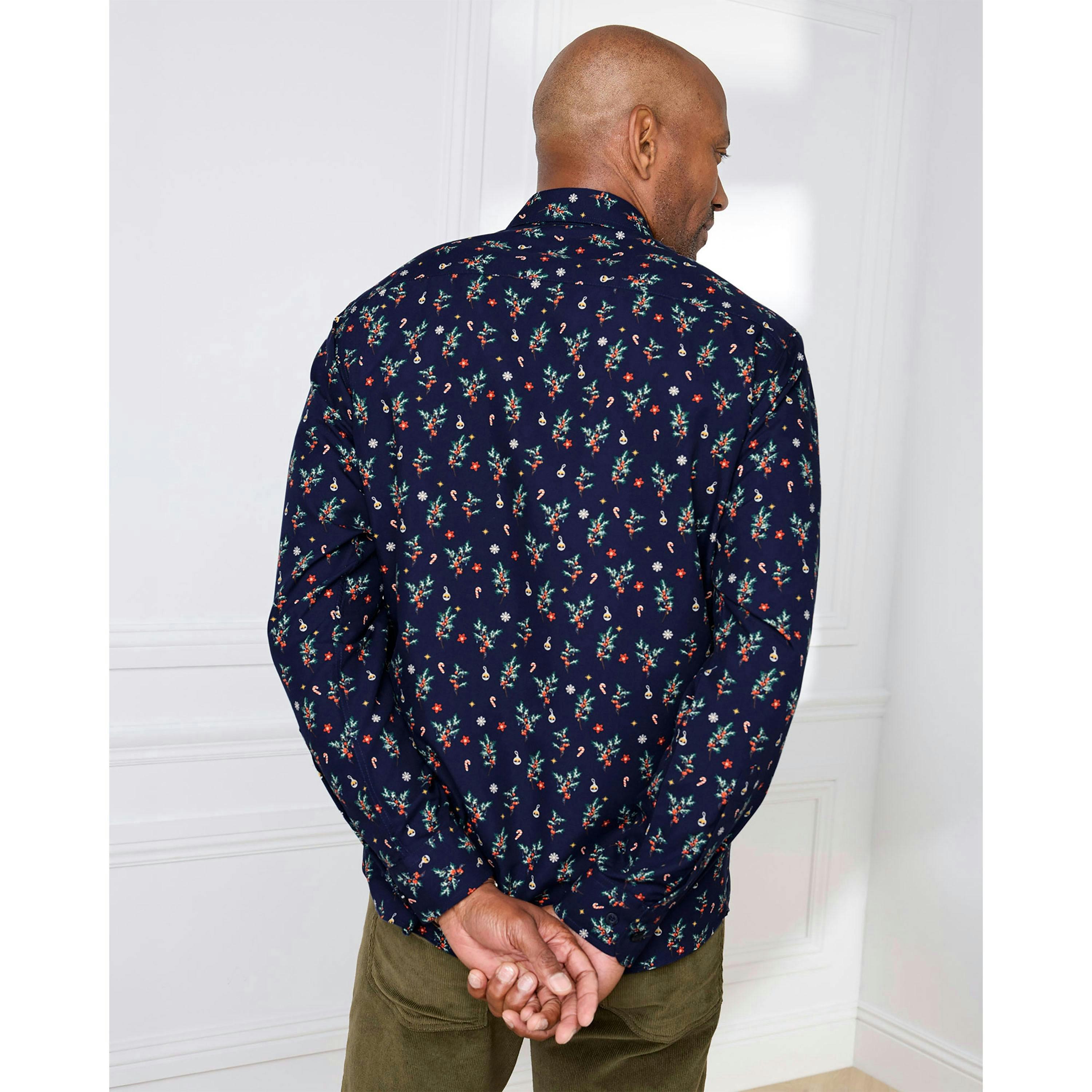 Cotton Traders Long Sleeve Soft Touch Christmas Print Shirt , view 2 of 3