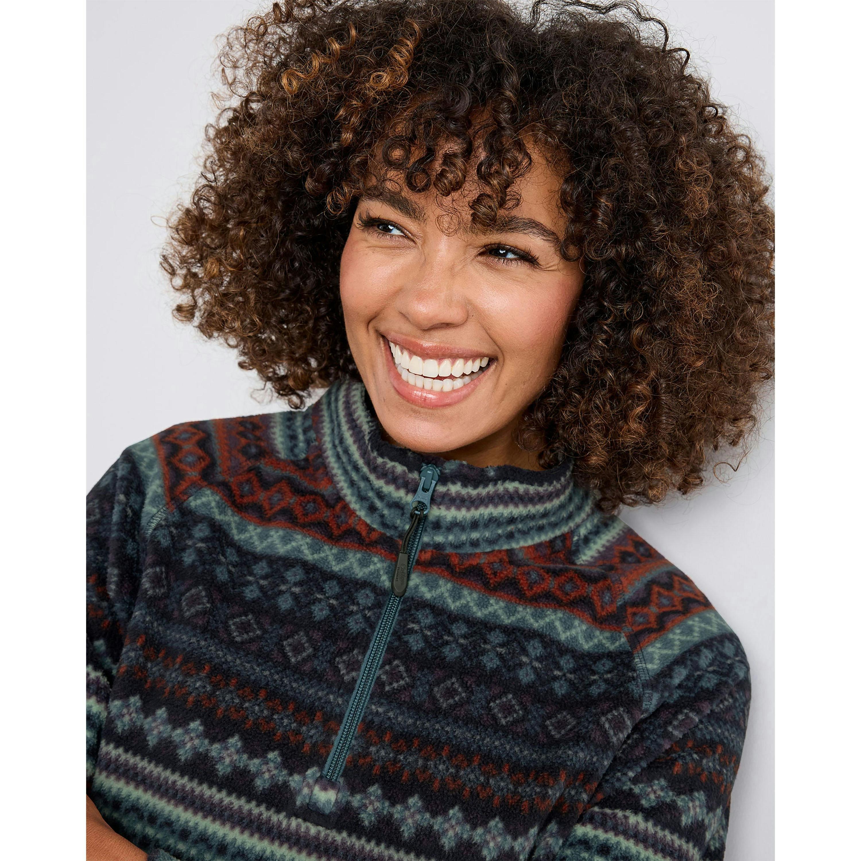 Cotton Traders Printed Microfleece Half Zip Top , view 2 of 3