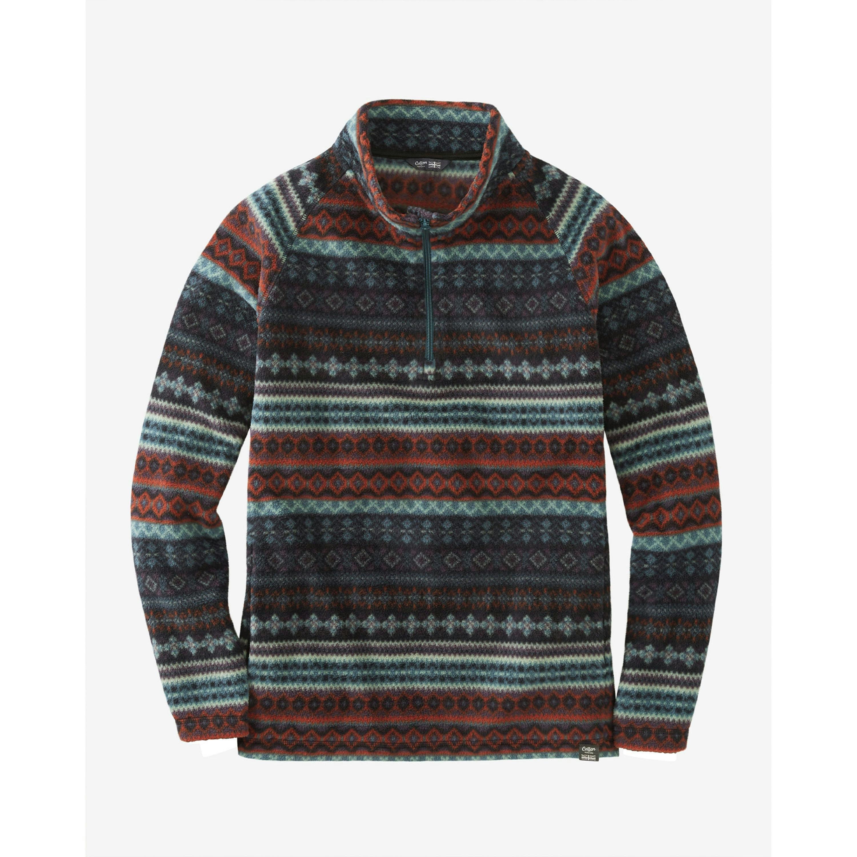 Cotton Traders Printed Microfleece Half Zip Top , view 3 of 3