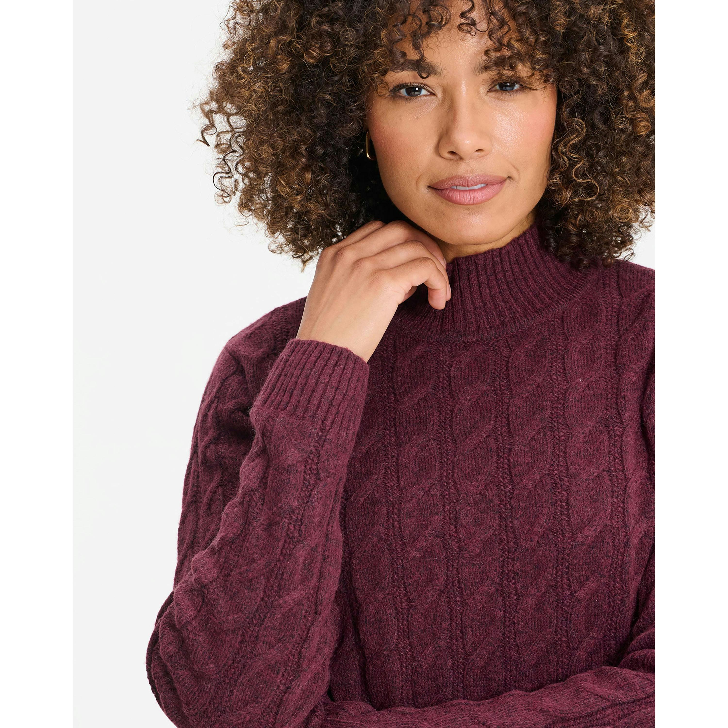 Cotton Traders Cable Turtle Neck Jumper , view 2 of 3