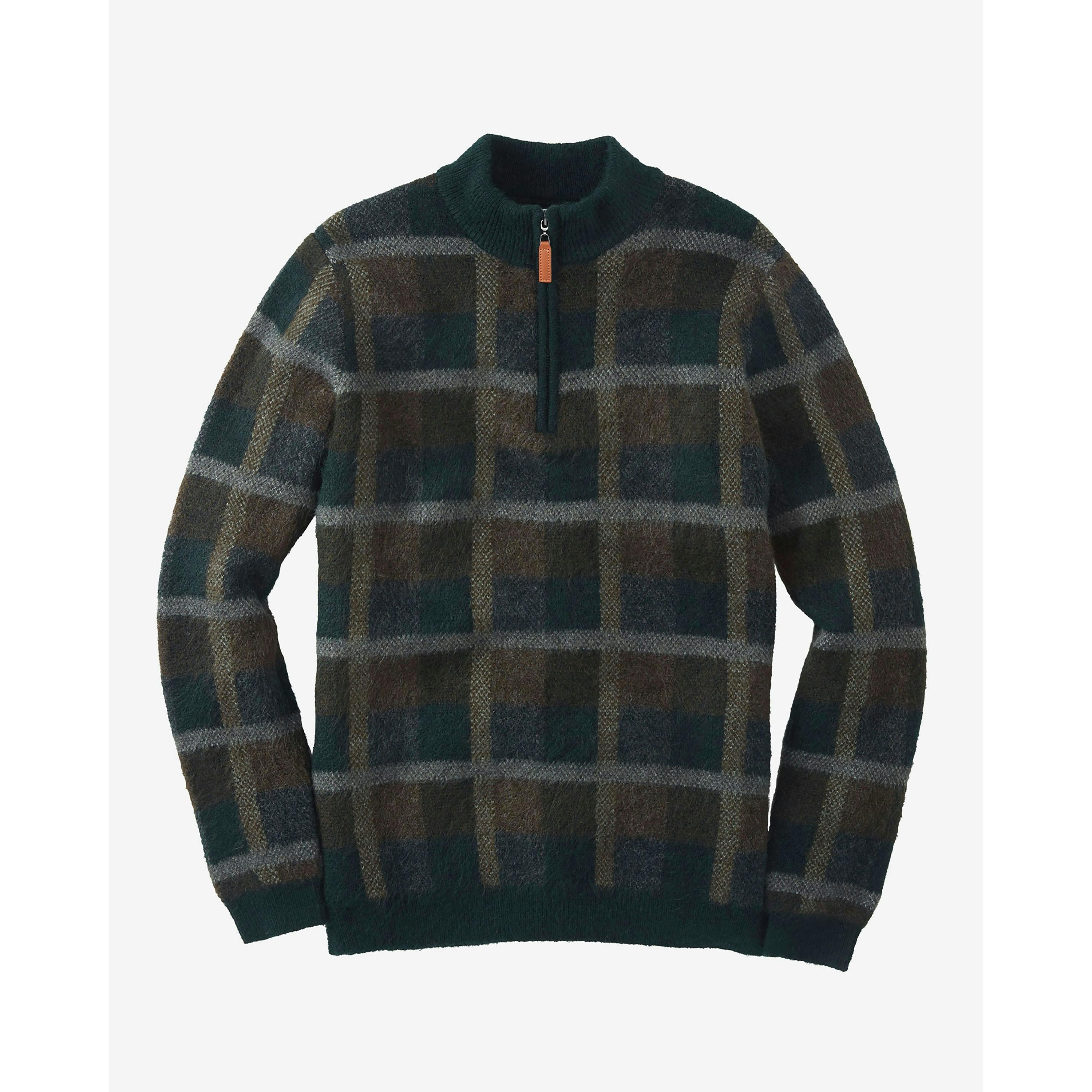 Cotton Traders Check Knit Half Zip Jumper , view 3 of 3
