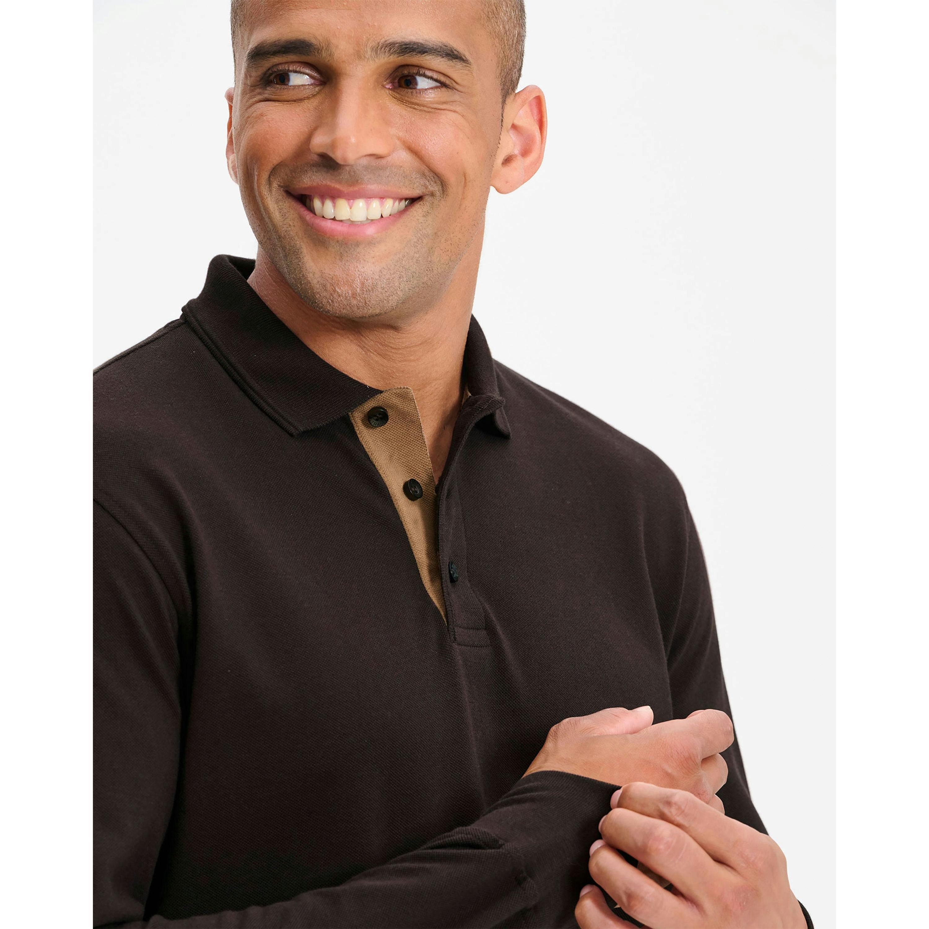 Cotton Traders Long Sleeve Polo Shirt , view 2 of 3