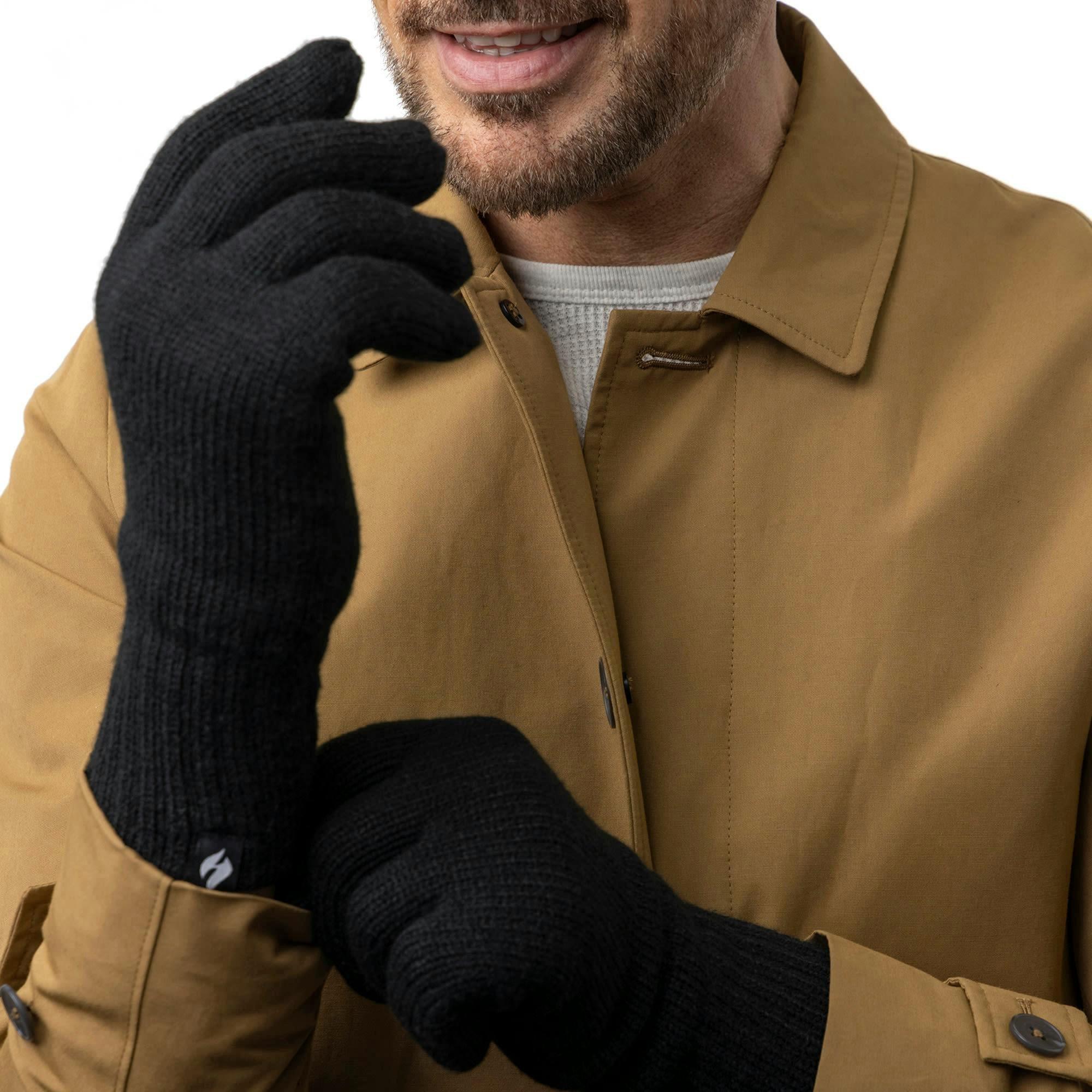 Mens Winter Warm Soft Fleece Lined Thermal Gloves , view 3 of 5