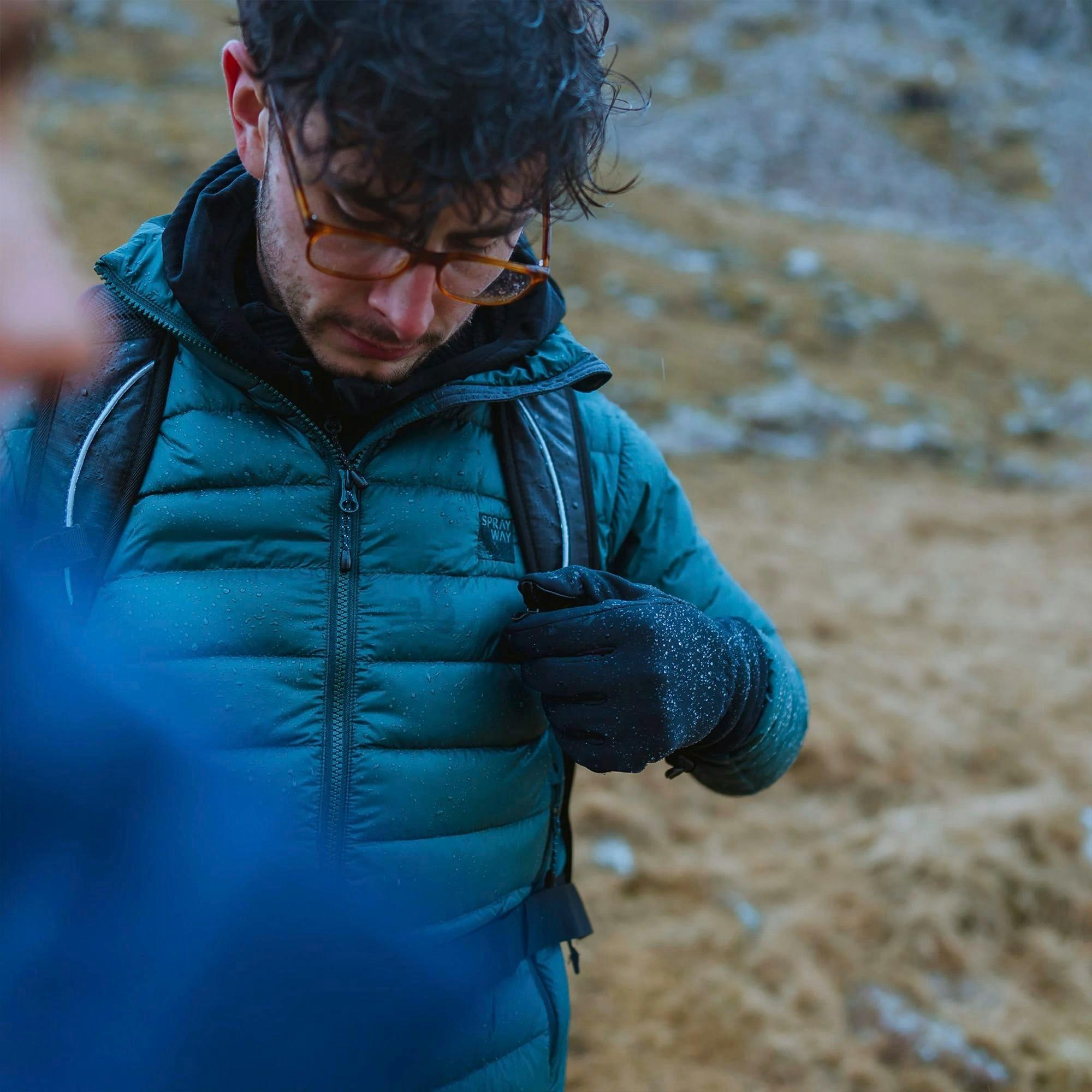 Mens Rigg Windproof Breathable Softshell Gloves Outdoor Hiking , view 5 of 5