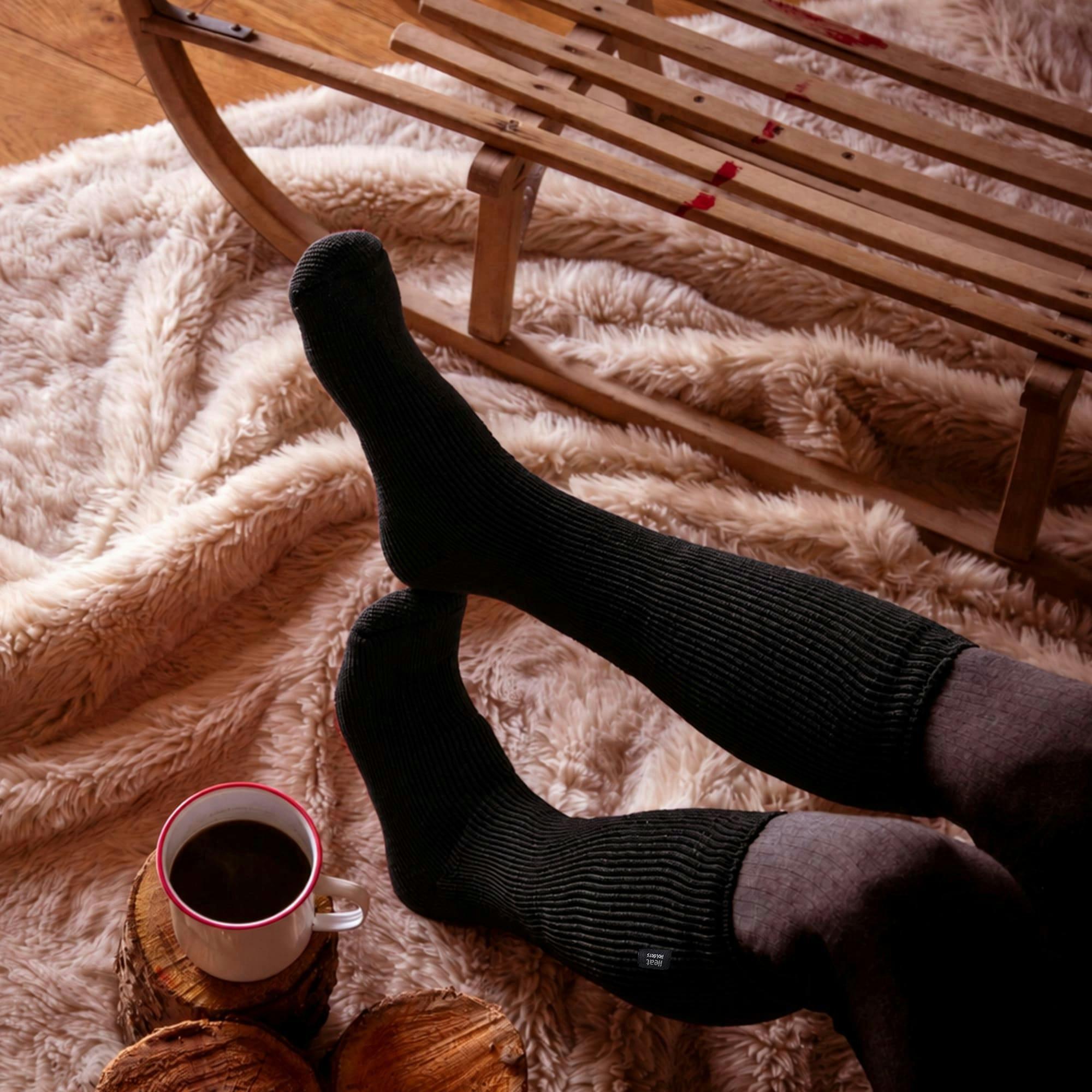 3 Pairs Mens Extra Long Thermal Socks 2.34 TOG Winter Boot Warm Socks , view 4 of 4