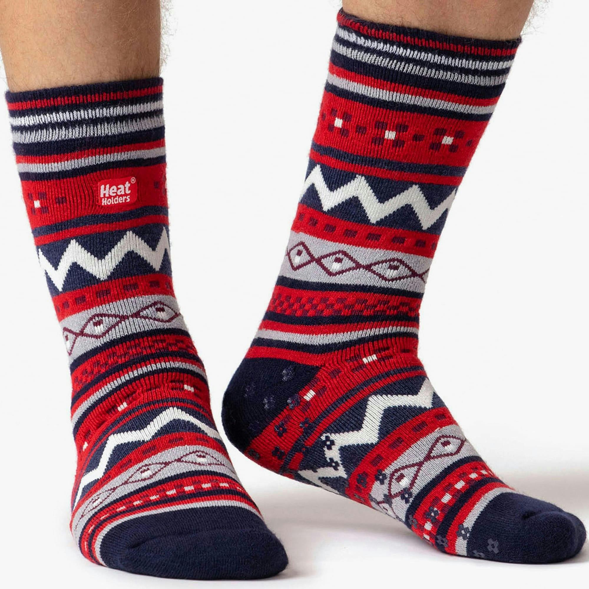 2 Pairs Mens Thermal Slipper Socks 2.6 TOG Non Slip Double Layer Warm Socks , view 3 of 5